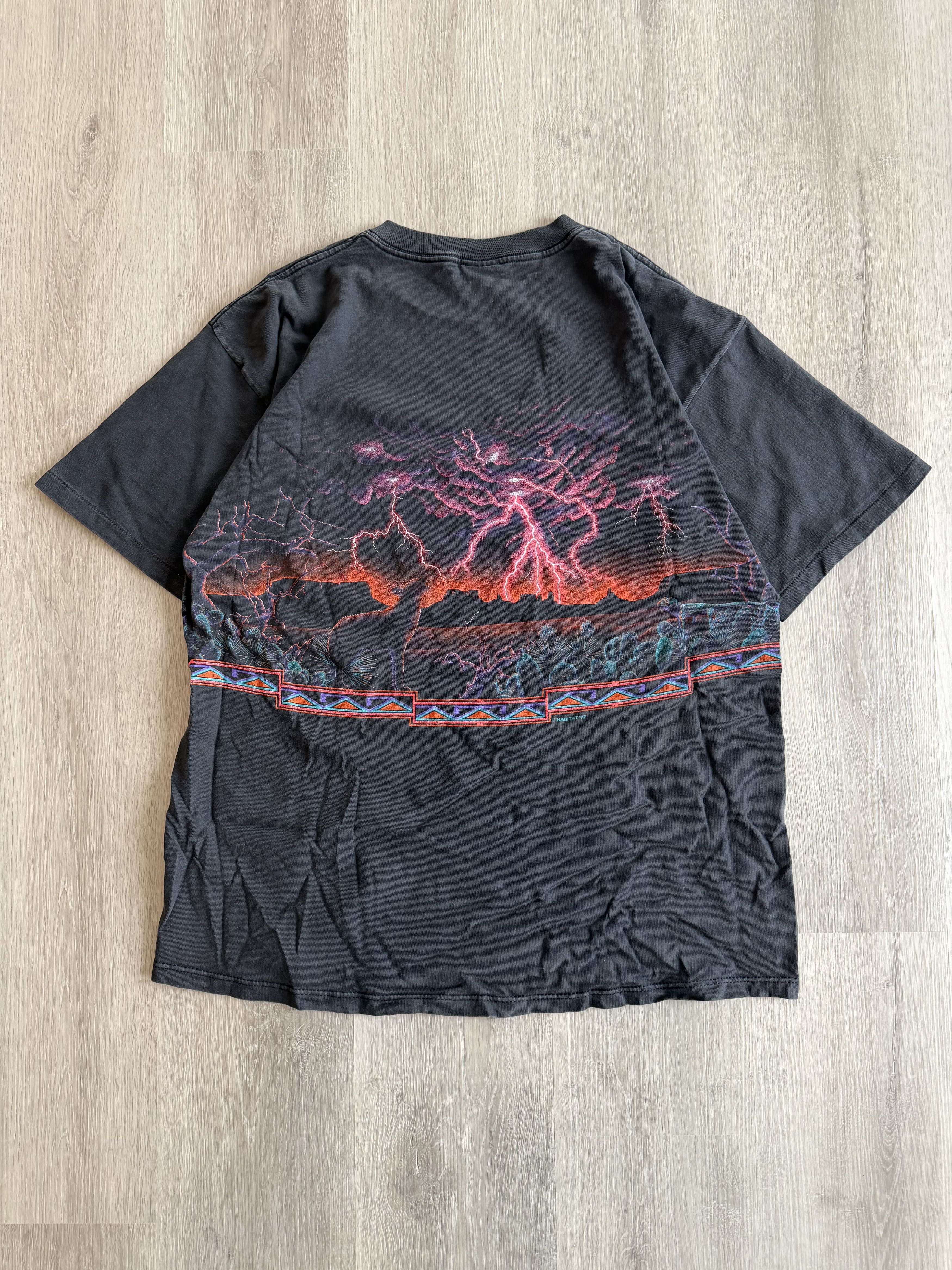Vintage 1992 Coyote Desert Thunder Lighting Wildlife Tee cactus Size US XL / EU 56 / 4 - 3 Thumbnail