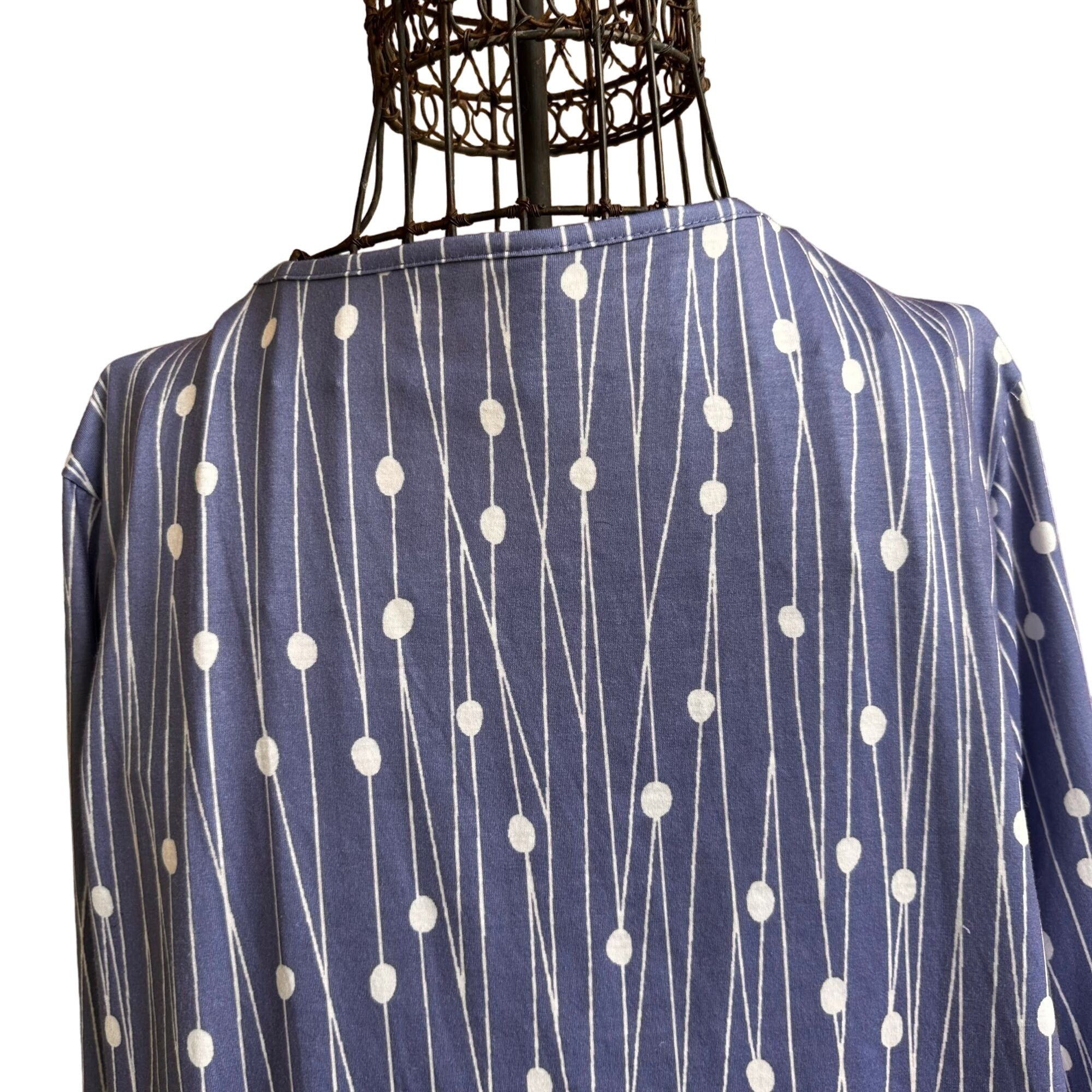 Other NoraCora Tunic Top XL Blue White Polkadot Jersey Fabric Bu Size XL / US 12-14 / IT 48-50 - 10 Thumbnail