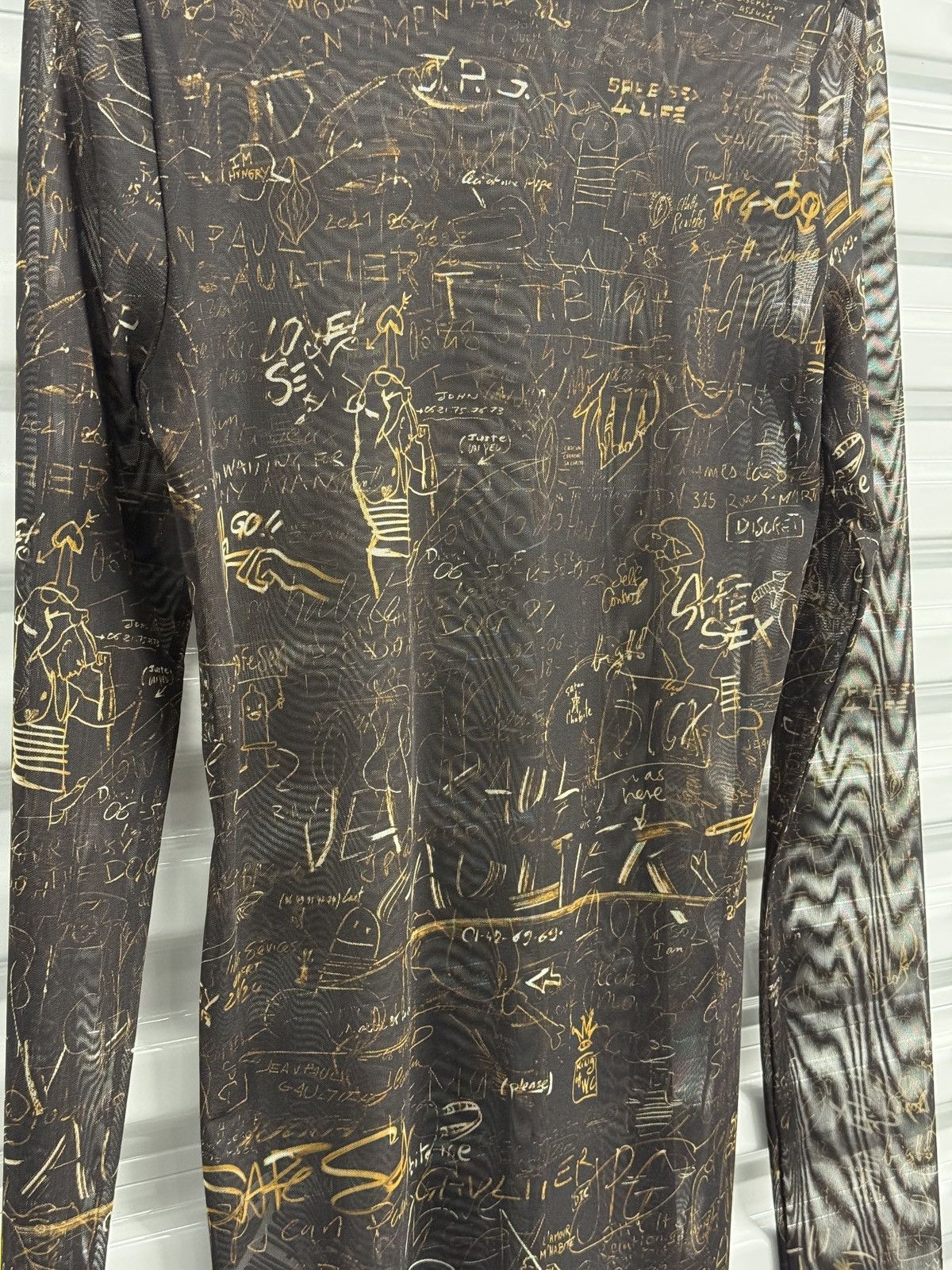 Jean Paul Gaultier Jean Paul Gaultier Mesh Graffiti Long Sleeve Size US M / EU 48-50 / 2 - 5 Thumbnail