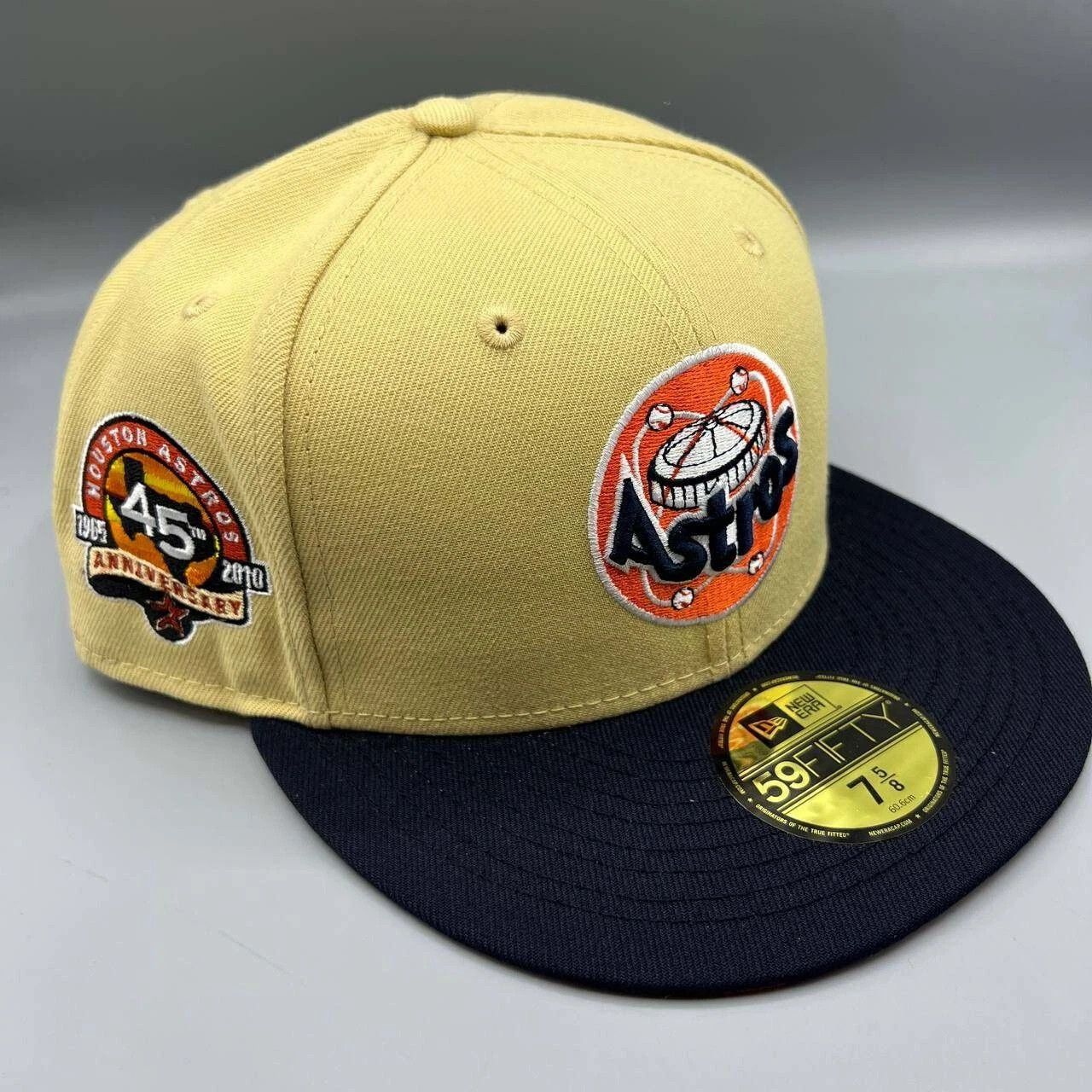 New Era Houston Astros Hat Men 7 5/8 59Fifty New Era MLB Fitted Cap Size ONE SIZE - 1 Thumbnail
