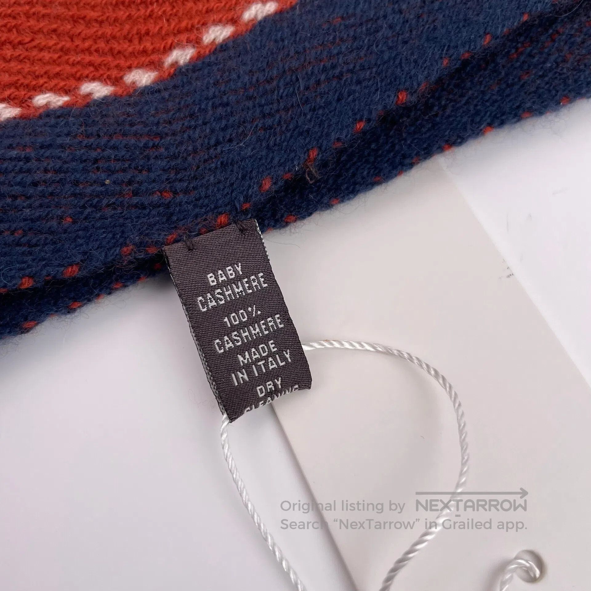Loro Piana LORO PIANA Red and blue striped color block scarf| Size ONE SIZE - 7 Thumbnail