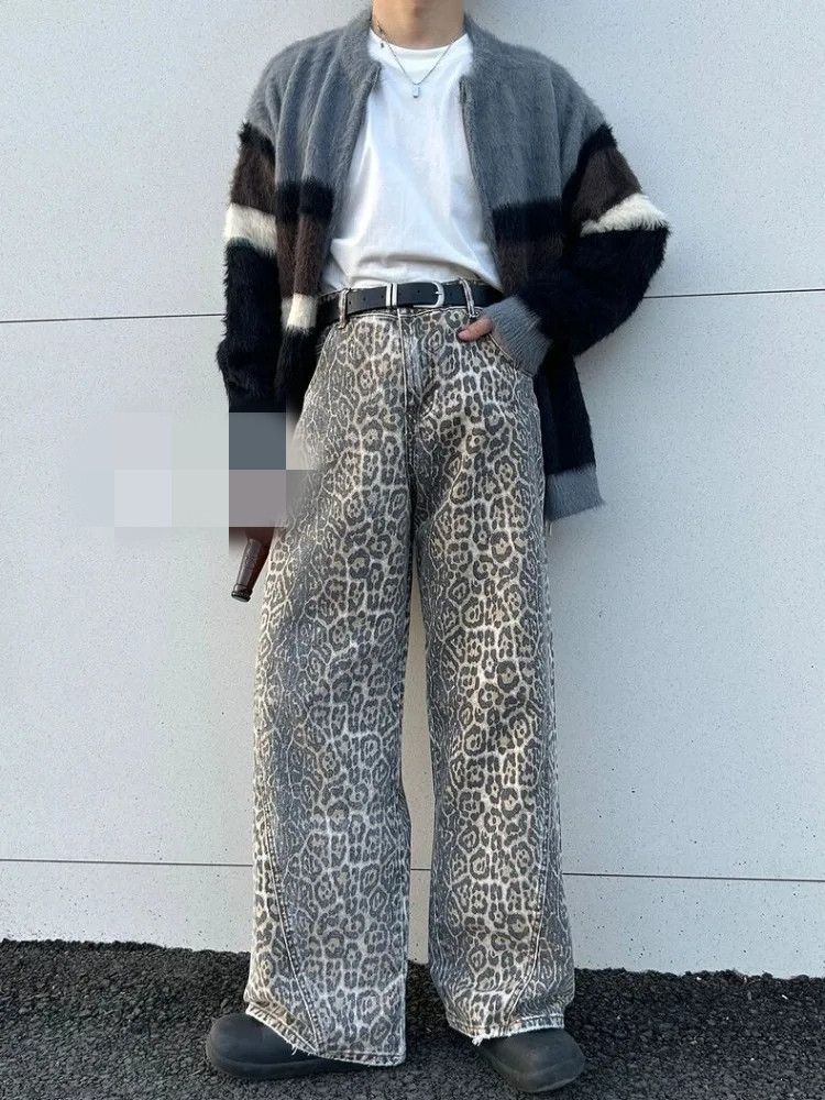 Japanese Brand Vintage Leapord Printed Washed Thin Jeans Size US 30 / EU 46 - 1 Thumbnail