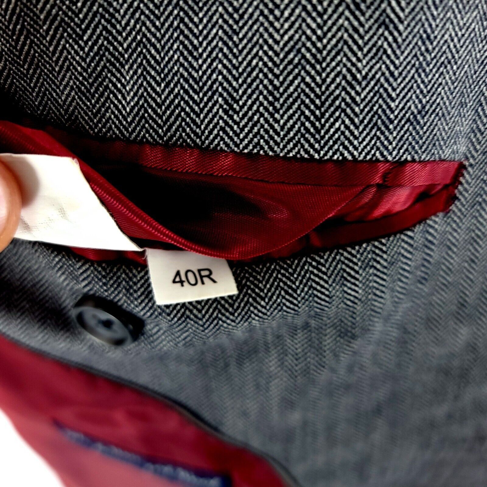 Alan Flusser Alan Flusser Silk Worsted Wool Gray Herringbone 2 Button Bla Size 40R - 11 Thumbnail
