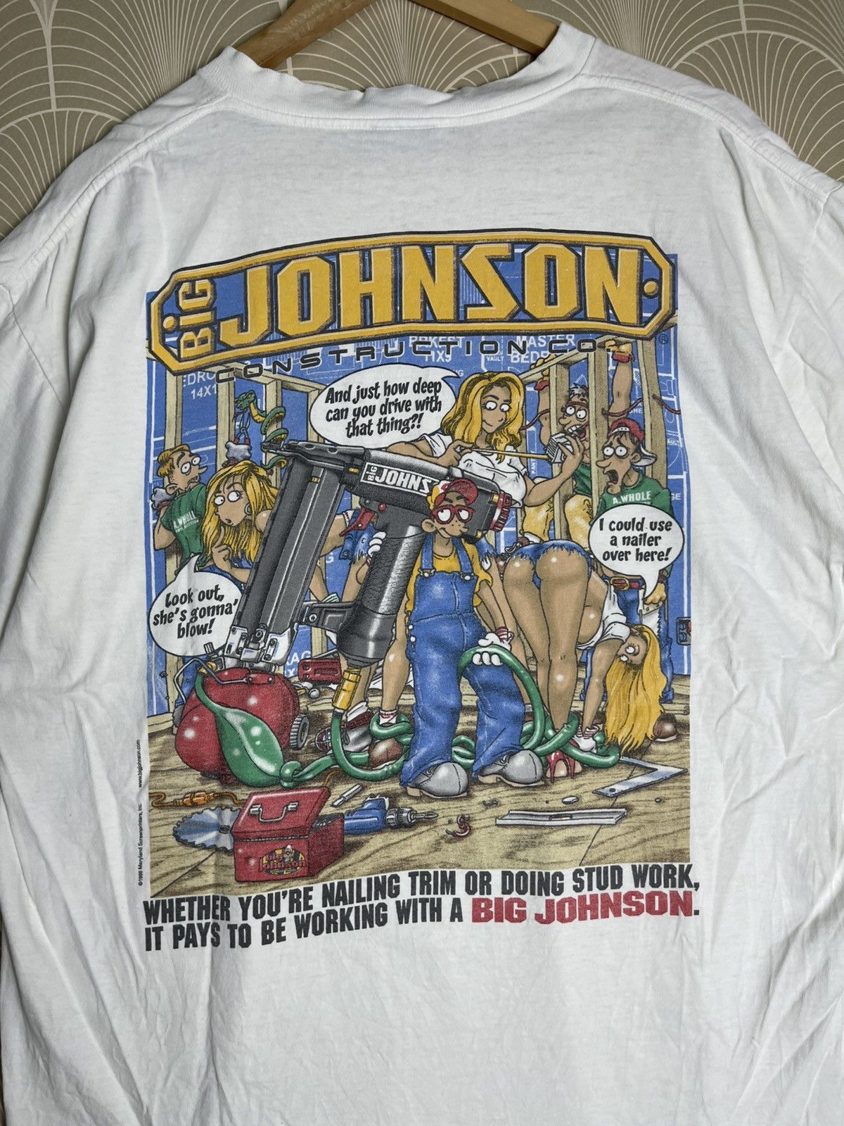 Vintage VINTAGE 1998 BIG JOHNSON CONSTRUCTION CO. GRAPHIC TSHIRT Size US XL / EU 56 / 4 - 10 Thumbnail