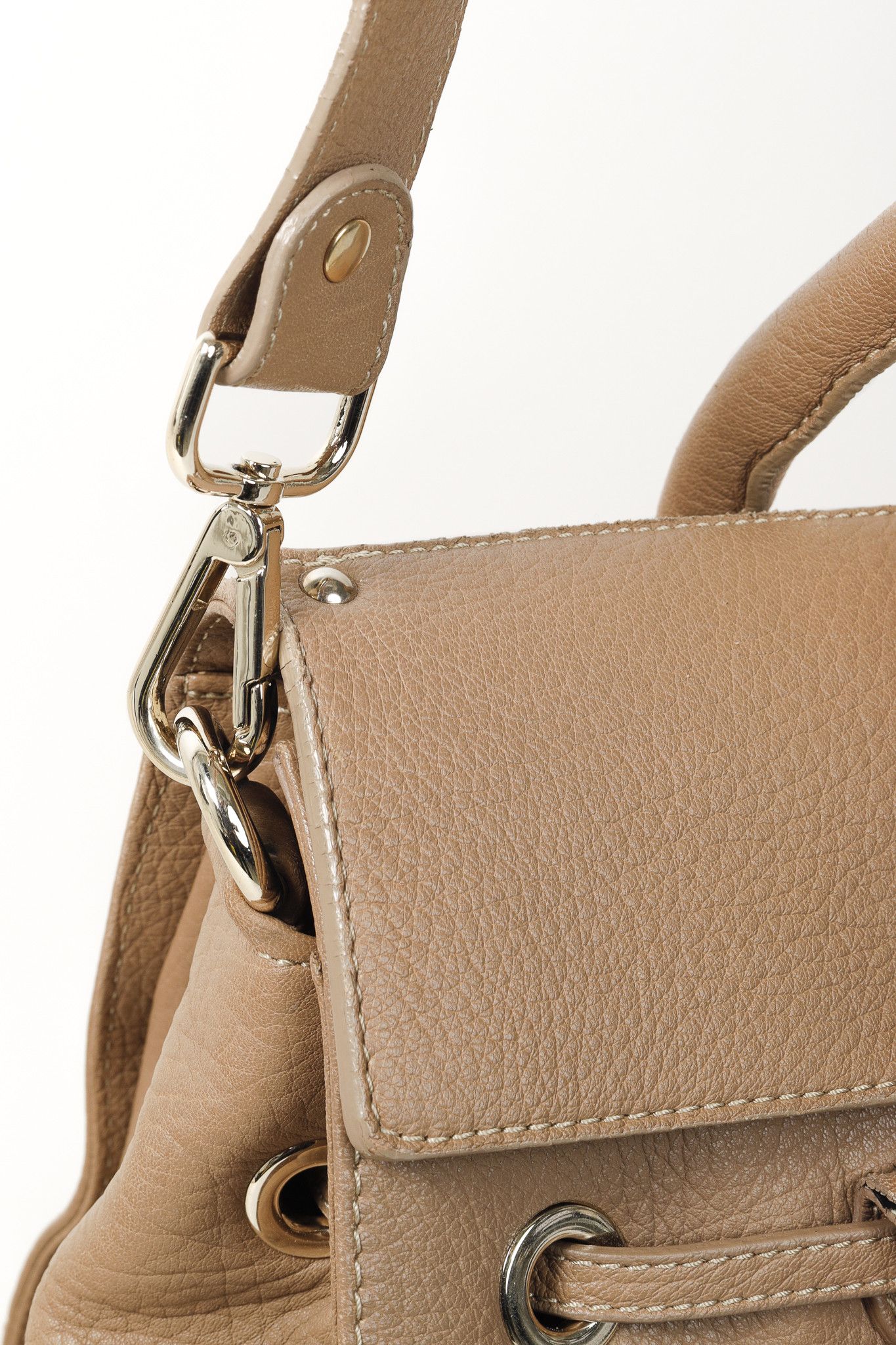 Jimmy Choo Jimmy Choo Grainy Calf Large Rosalie Satchel Bag in Nude Size ONE SIZE - 7 Thumbnail
