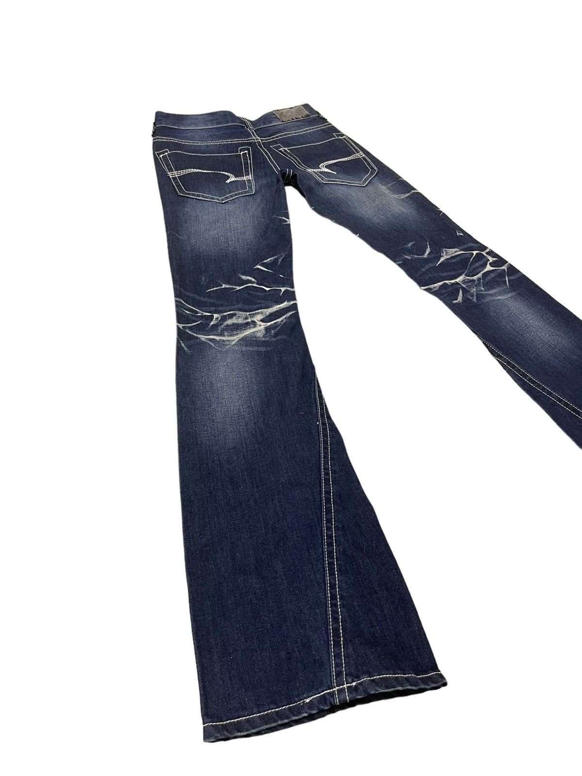 Japanese Brand Flare Jeans Black Crown Faded Distress Boot Cut 8🟦7 Size US 28 / EU 44 - 13 Thumbnail
