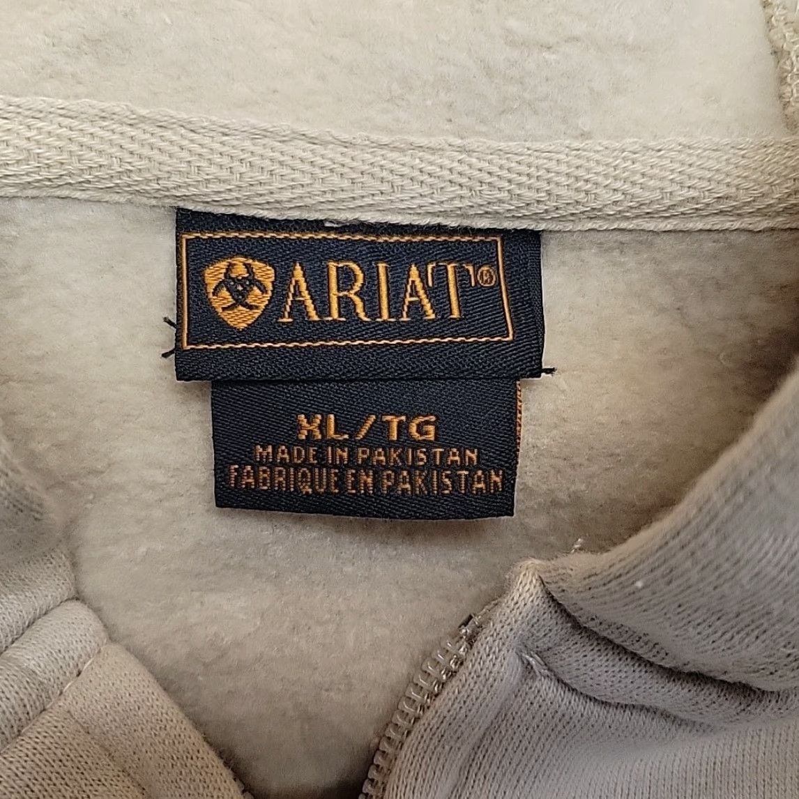 Ariat Ariat Hoodie Womens XL Cowboy Western Embroidered Bedazzled Hooded Sweatshirt Beige Pockets Rhinestone Cowboys Western decor Womens XL Hoodie Size XL / US 12-14 / IT 48-50 - 5 Thumbnail