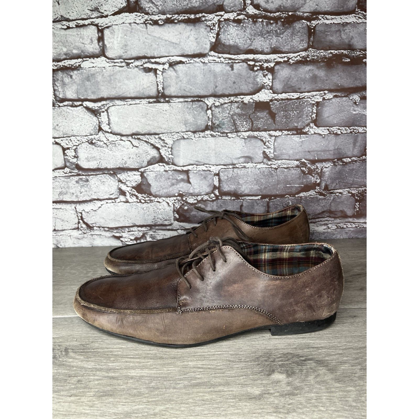 Bed Stu Bed Stu Distressed Brown Oiled Leather Lace Derby Oxfords Me Size US 10.5 / EU 43-44 - 18 Thumbnail