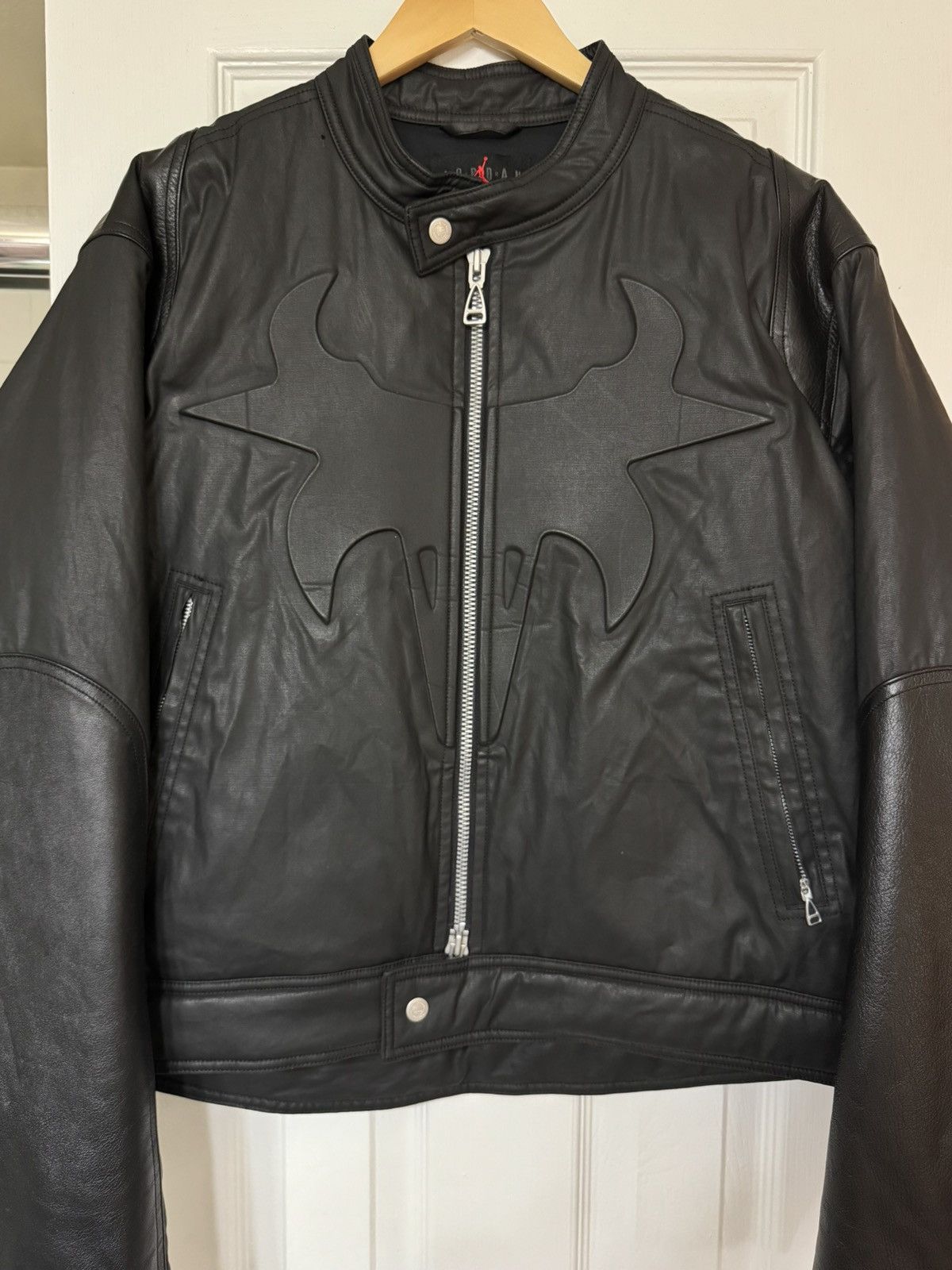 Nike × Travis Scott Travis Scott Jordan Waxed Leather Jacket Black Size US M / EU 48-50 / 2 - 1 Thumbnail