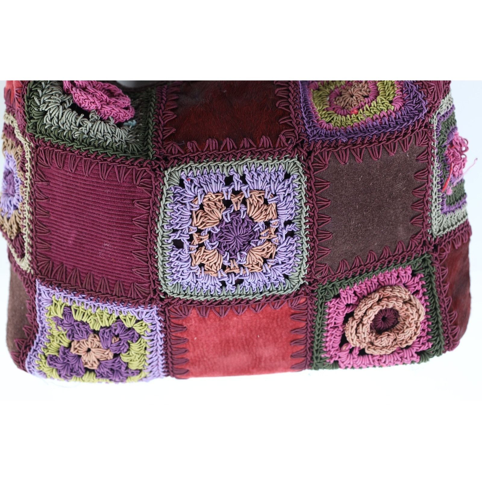 Vintage Vintage 90s Babydoll Suede Leather Patchwork Purse Bag Size ONE SIZE - 2 Thumbnail