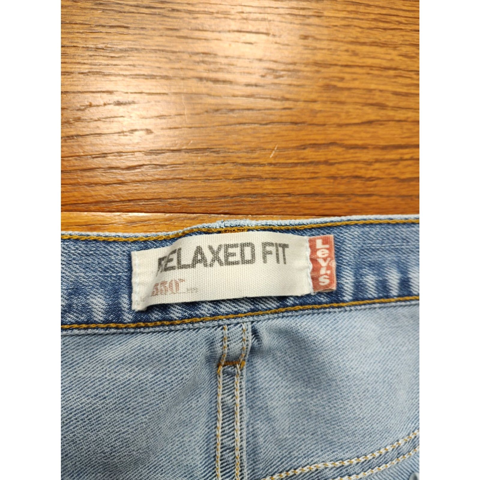 Levi's VINTAGE Levi's 550 Jeans Mens Relaxed 37x37 Light Blue Denim Baggy 90s Y2K USA Steel Logo Pockets Distressed Cotton Blend Regular Waist 37 Inseam 37 Size US 37 - 6 Thumbnail
