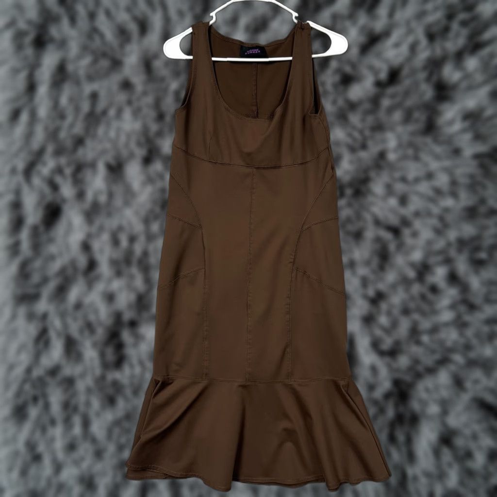 Vintage Suzanne Somers Jumper Dress M Brown Y2K Tech Grunge Whimsigoth Layering Indie Size M / US 6-8 / IT 42-44 - 1 Thumbnail