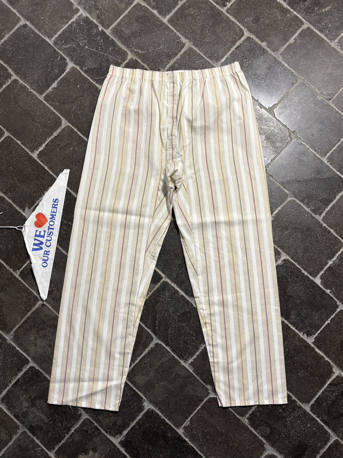 Vintage Striped Pajama Set 90s Vintage Two Piece Suit Sleep Perma Size US 38 / EU 54 - 7 Thumbnail