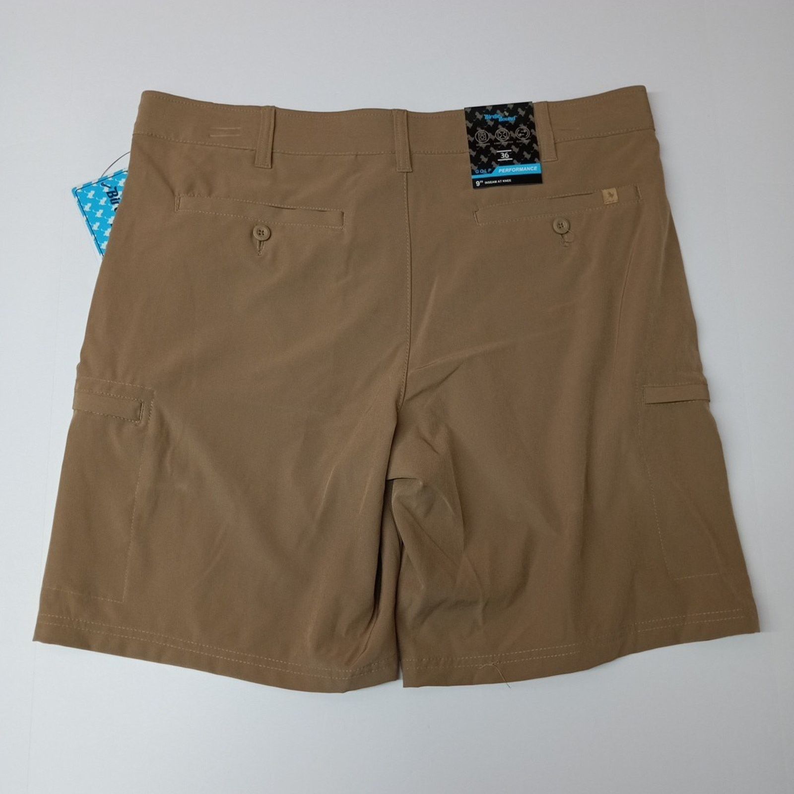 Other Birdie Bound Cargo Shorts Mens 36x9 Khaki Stretch Flex Waist Size US 36 / EU 52 - 5 Thumbnail