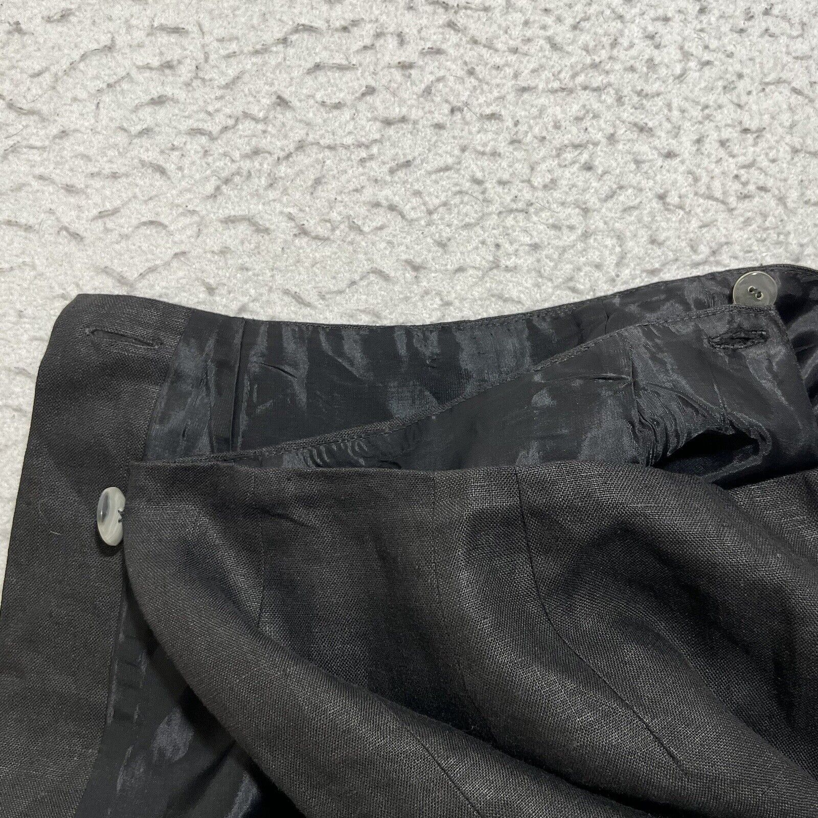 Ann Taylor Vintage Ann Taylor Pure Linen Pencil Skirt Black Made in USA Size 27" / US 4 / IT 40 - 5 Thumbnail