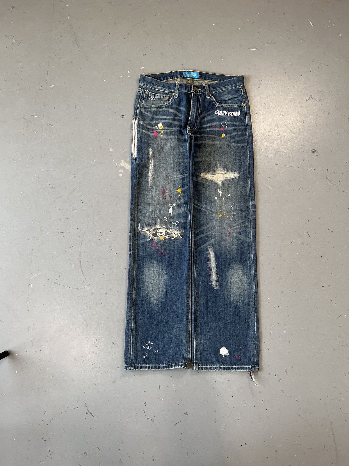 Designer × Vintage Vintage crazy bomb SpellOut distressed denim Size US 30 / EU 46 - 2 Thumbnail