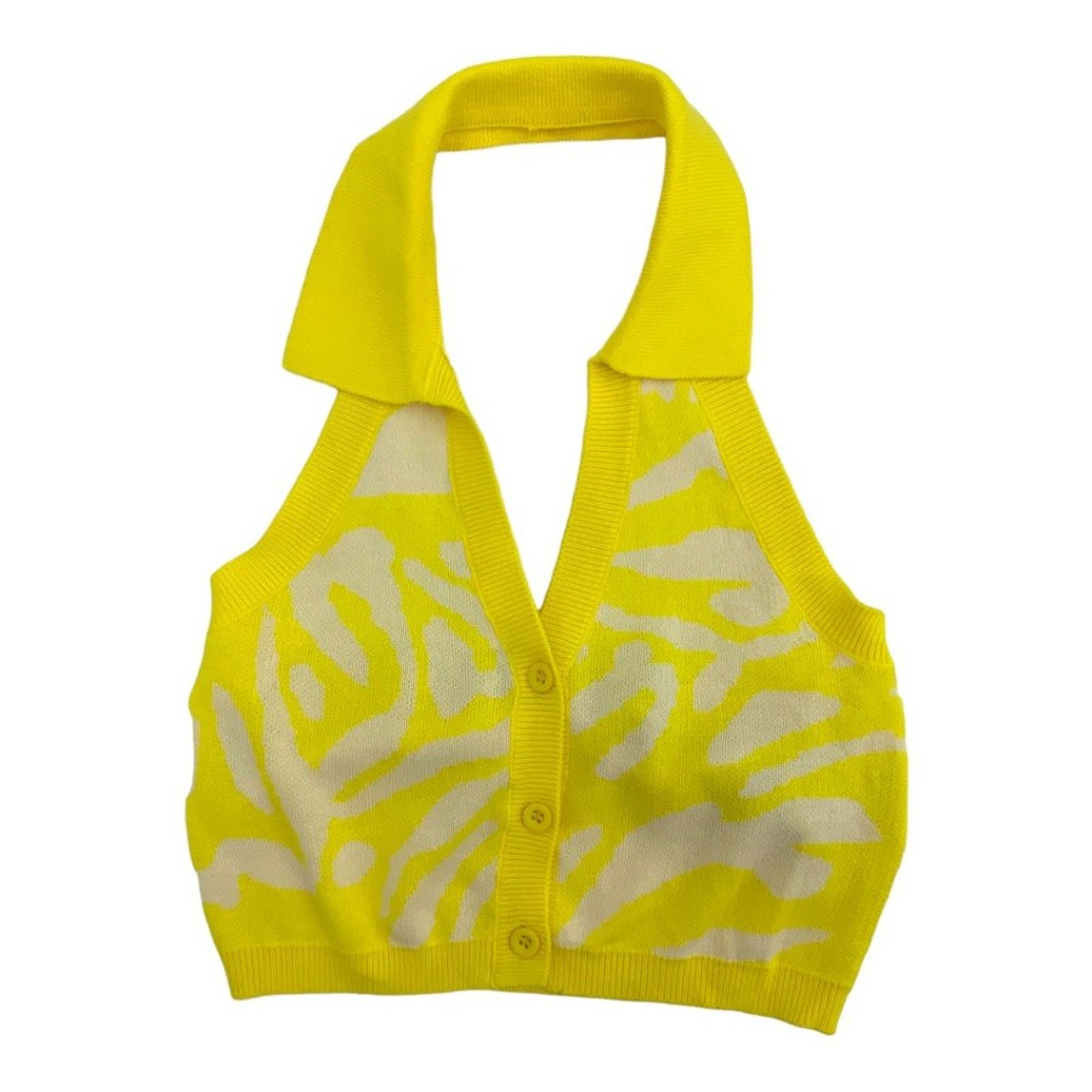 Hed Mayner Noisy May Knit Halter Neck Top Yellow Size Small NWOT Size S / US 4 / IT 40 - 3 Thumbnail
