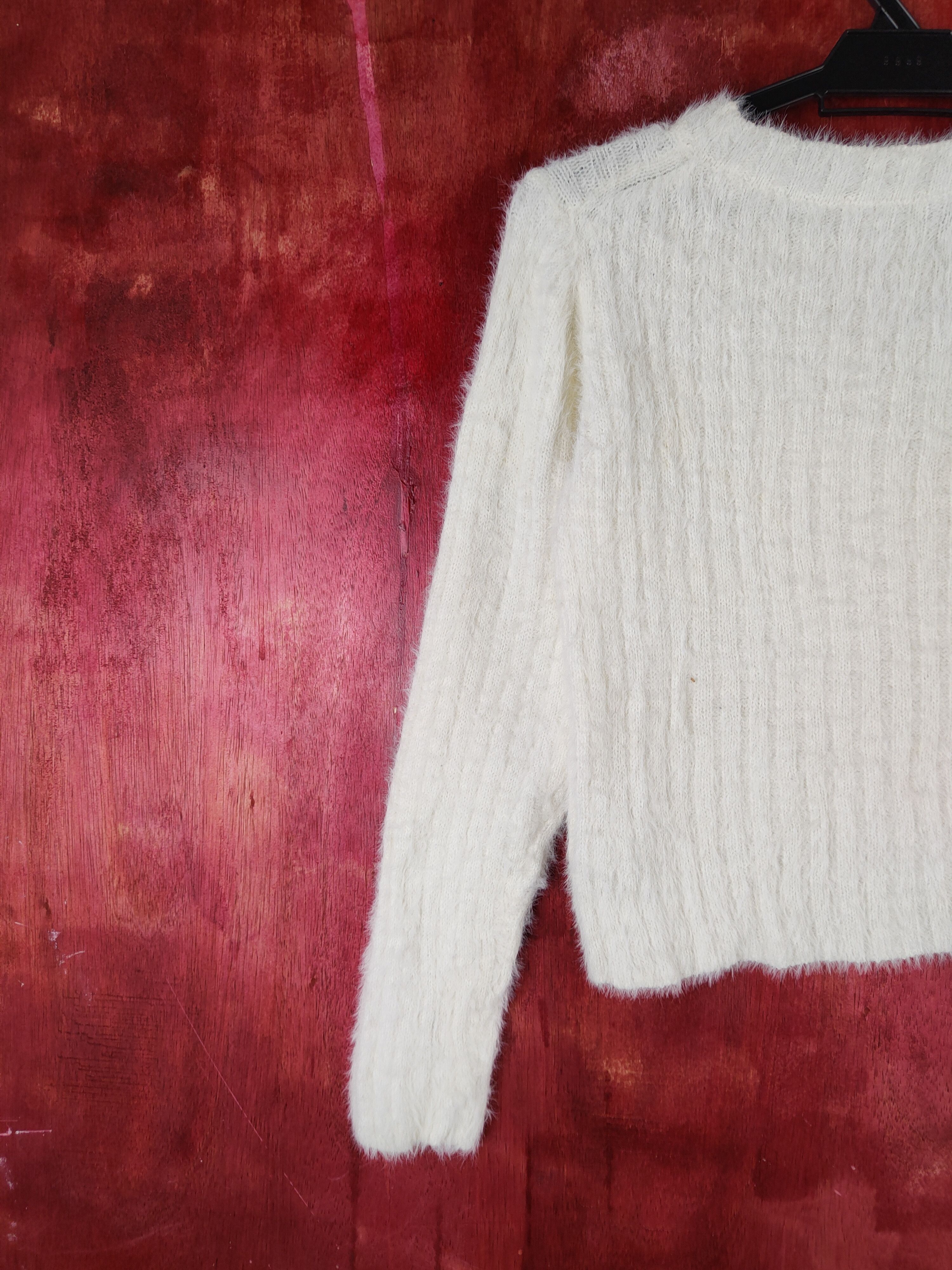 Japanese Brand Be Radiance White Shag Shaggy Fur Mohair Knitwear #S1984 Size S / US 4 / IT 40 - 8 Thumbnail