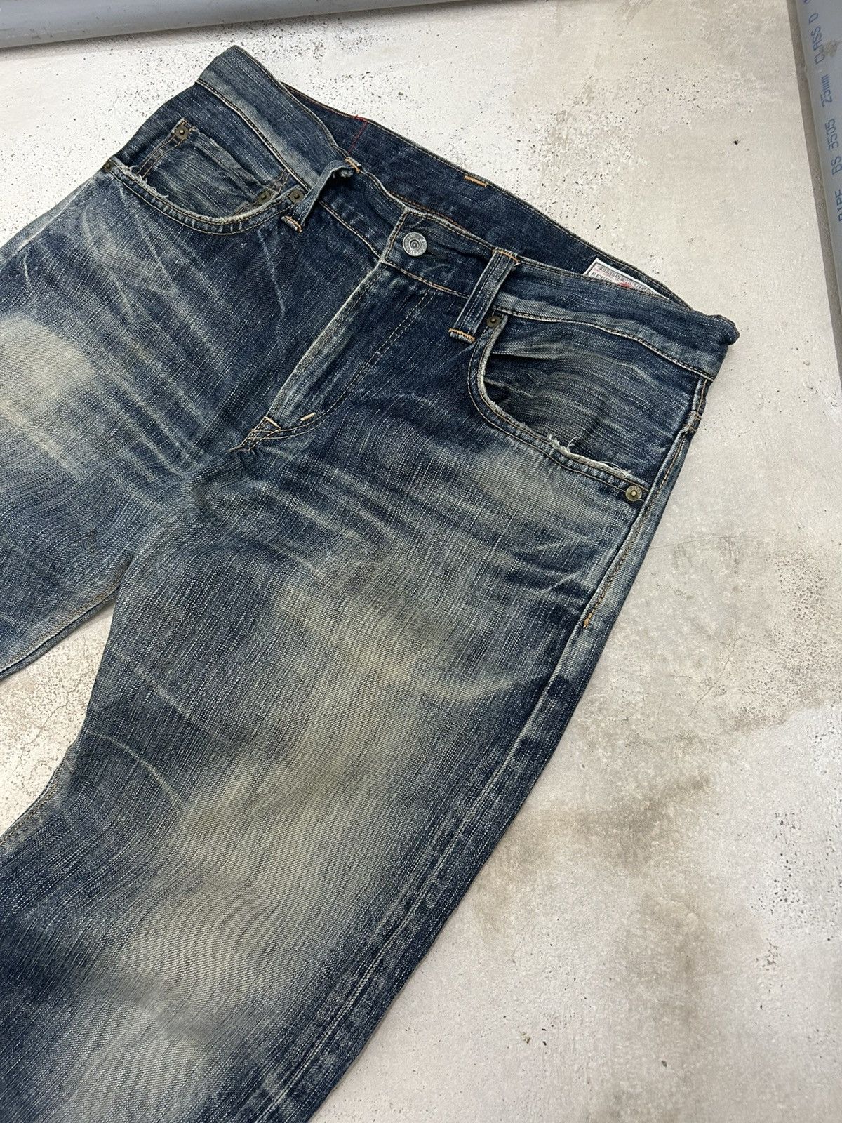 Edwin Edwin 503 Rebel Vintage Japan Washed Denim Whisker Straight Size US 34 / EU 50 - 6 Thumbnail