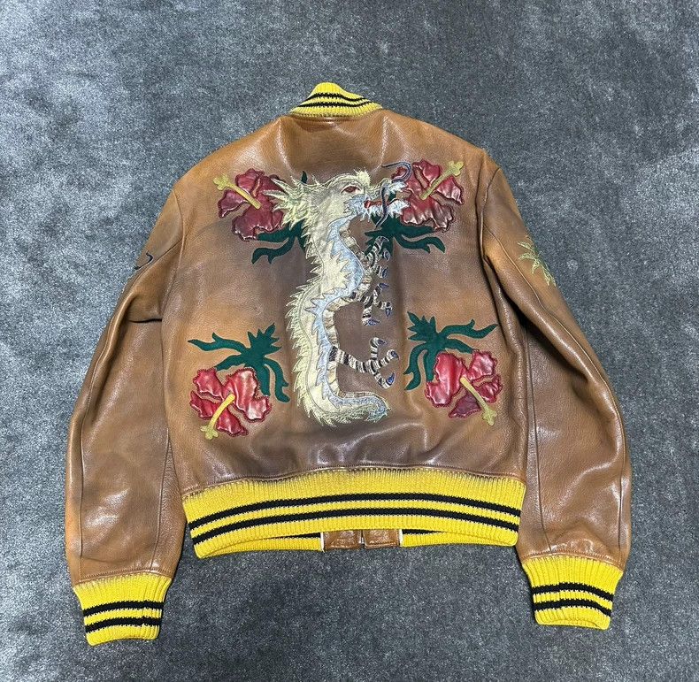 Gucci GucciDouble dragon embroidered buffalo leather jacket 2503- Size US M / EU 48-50 / 2 - 7 Thumbnail