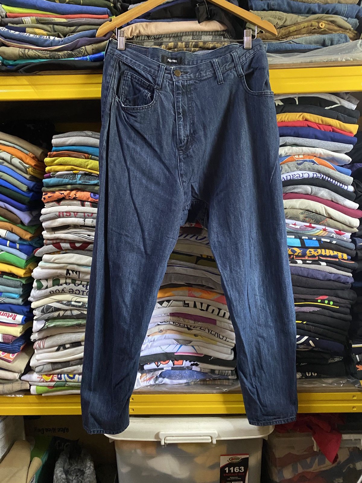 image of Archive Ne-Net Issey Miyake Japanese Designer Dropcrotch in Denim, Men's (Size 30)