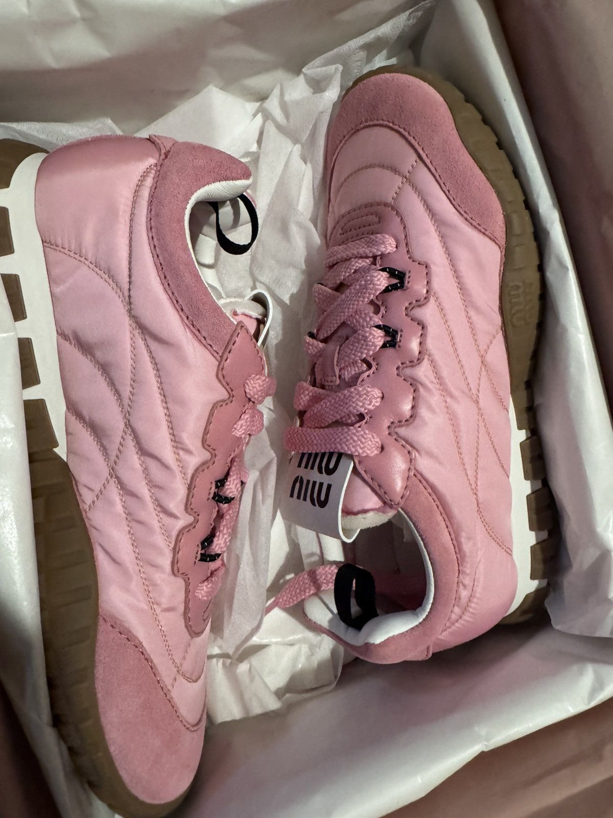 Miu Miu Miu Miu Gymnasium Technical Fabric and Suede Sneakers Size US 7.5 / IT 37.5 - 10 Thumbnail