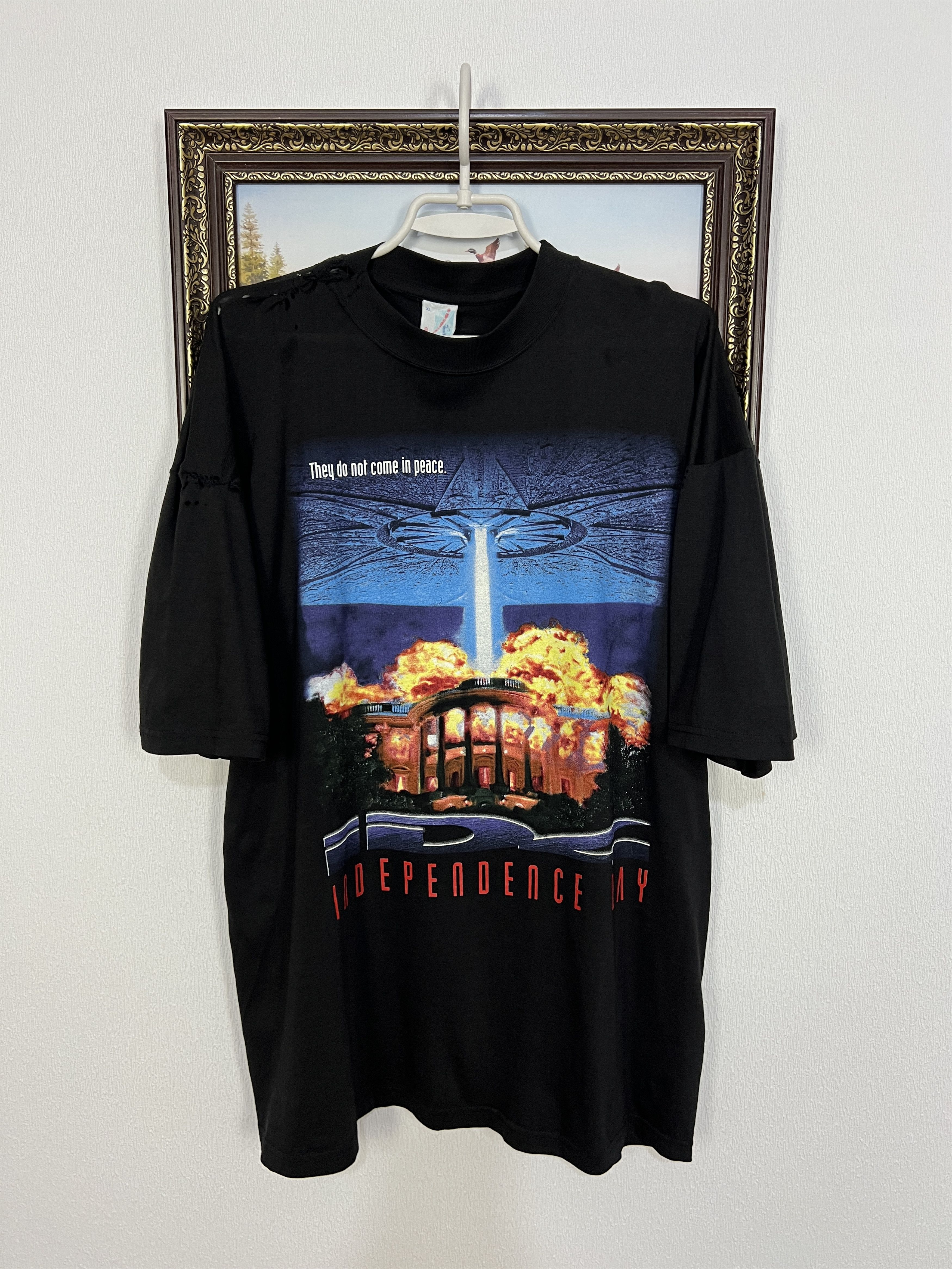 Vintage Independence Day Movie Promo Shirt Over Print Tee Rare Size US XL / EU 56 / 4 - 1 Thumbnail
