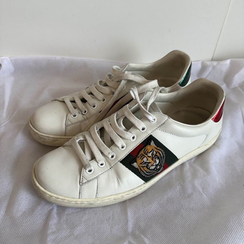 Gucci Gucci Ace Tiger Embroidered Low-Top Sneakers Size US 8 / EU 41 - 1 Thumbnail