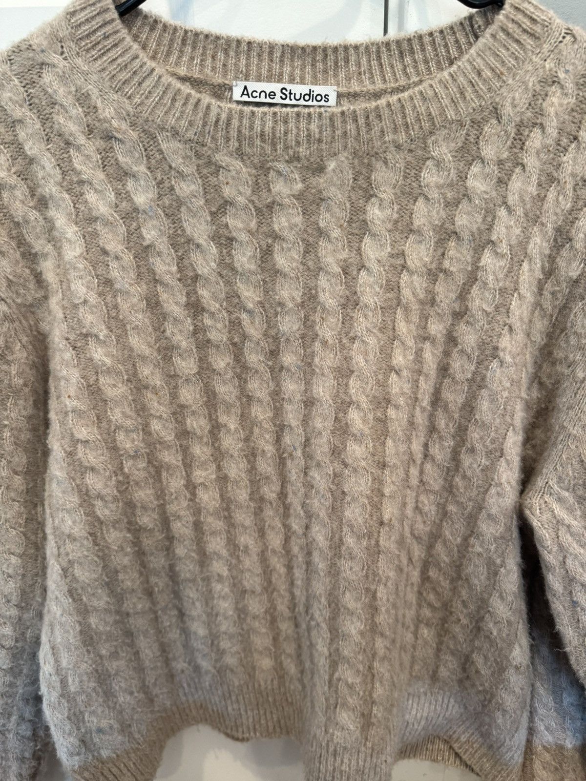 Acne Studios Acne Studios Beige Cable Knit Size US M / EU 48-50 / 2 - 2 Thumbnail