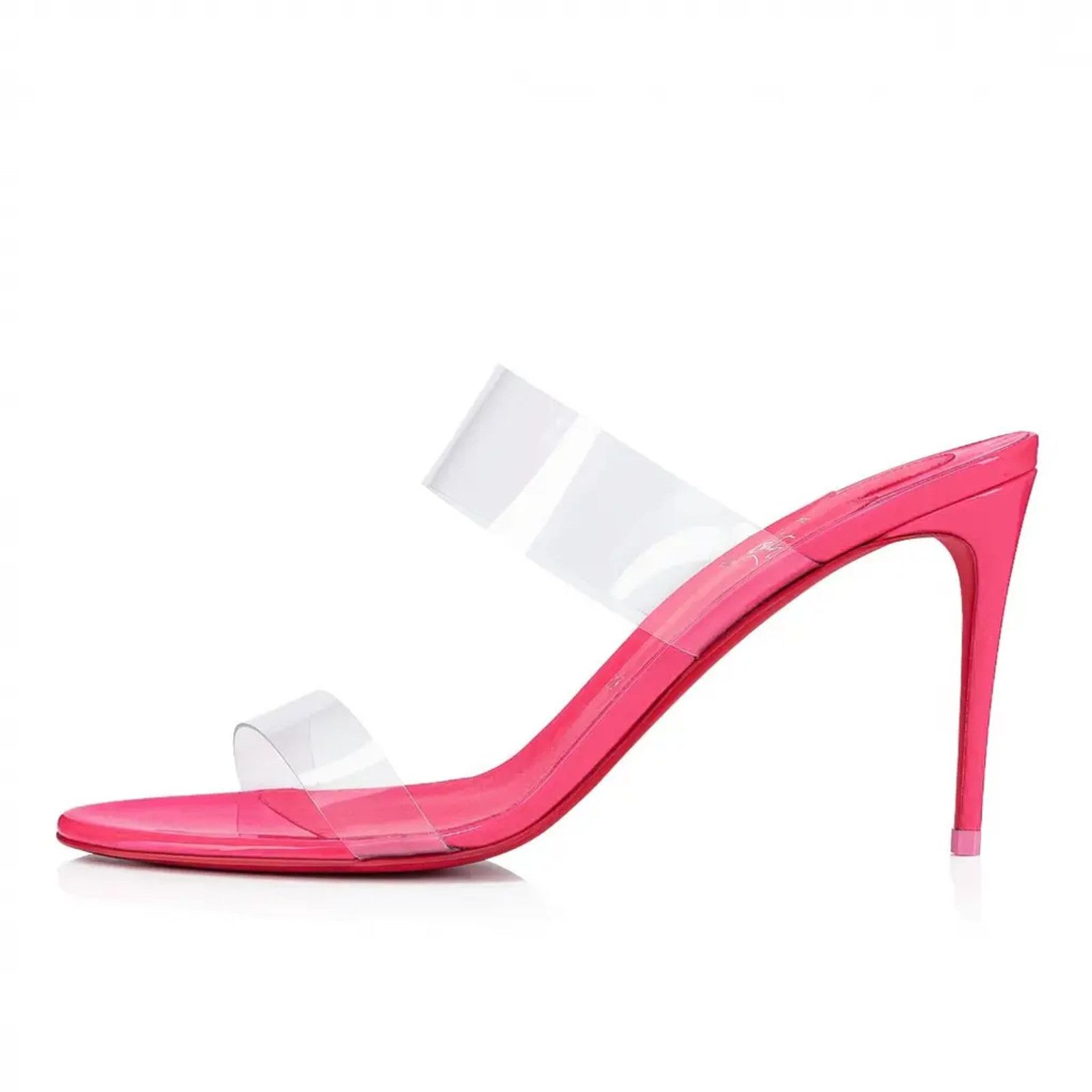 Christian Louboutin Christian Louboutin Just Nothing 85 Pink Patent PVC Sandal Size US 6.5 / IT 36.5 - 3 Thumbnail