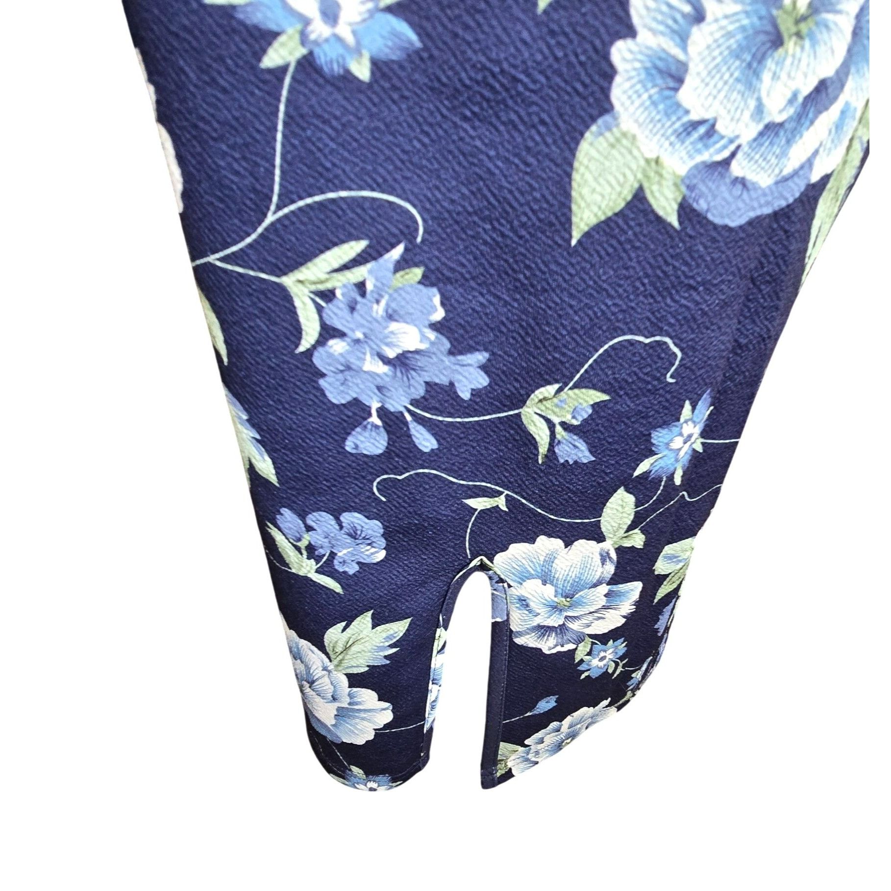 Shein Navy Blue Floral Bodycon Midi Dress With Spaghetti Straps Si Size L / US 10 / IT 46 - 7 Thumbnail