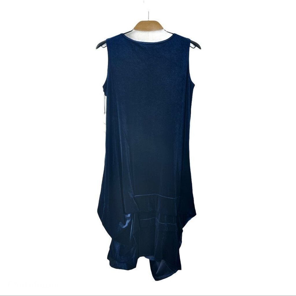 Other NEW Sympli Sleeveless Dream Tuck Dress in Navy Velvet 10 Size L / US 10 / IT 46 - 3 Thumbnail