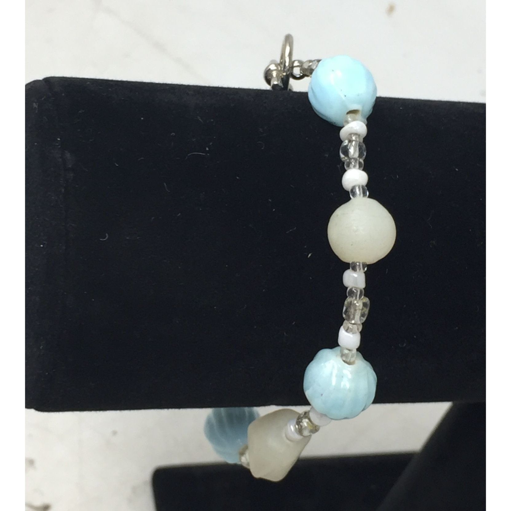 Other Women's Blue, Silver and White Beaded Bracelet with Toggle C Size ONE SIZE - 7 Thumbnail