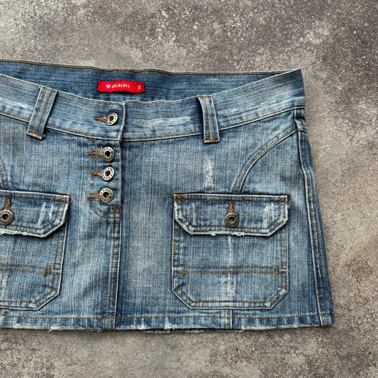 20471120 × Japanese Brand Amazing Vintage Washed Mini Skirt Size 32" / US 10 / IT 46 - 5 Thumbnail