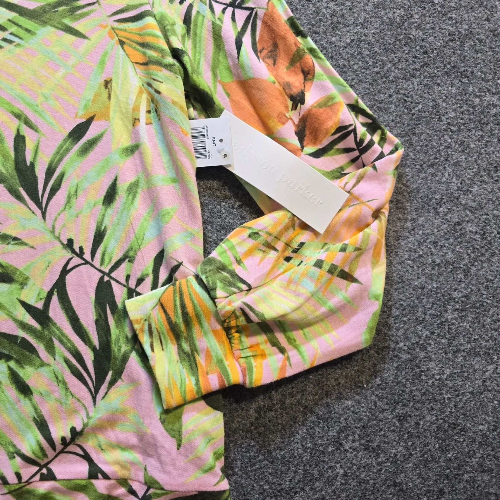 Vintage Adyson Parker Top Womens Size S Pink Green Tropical Long Sleeve Soft Casual Knit Modal Spandex Regular Womens Top Size S / US 4 / IT 40 - 3 Thumbnail