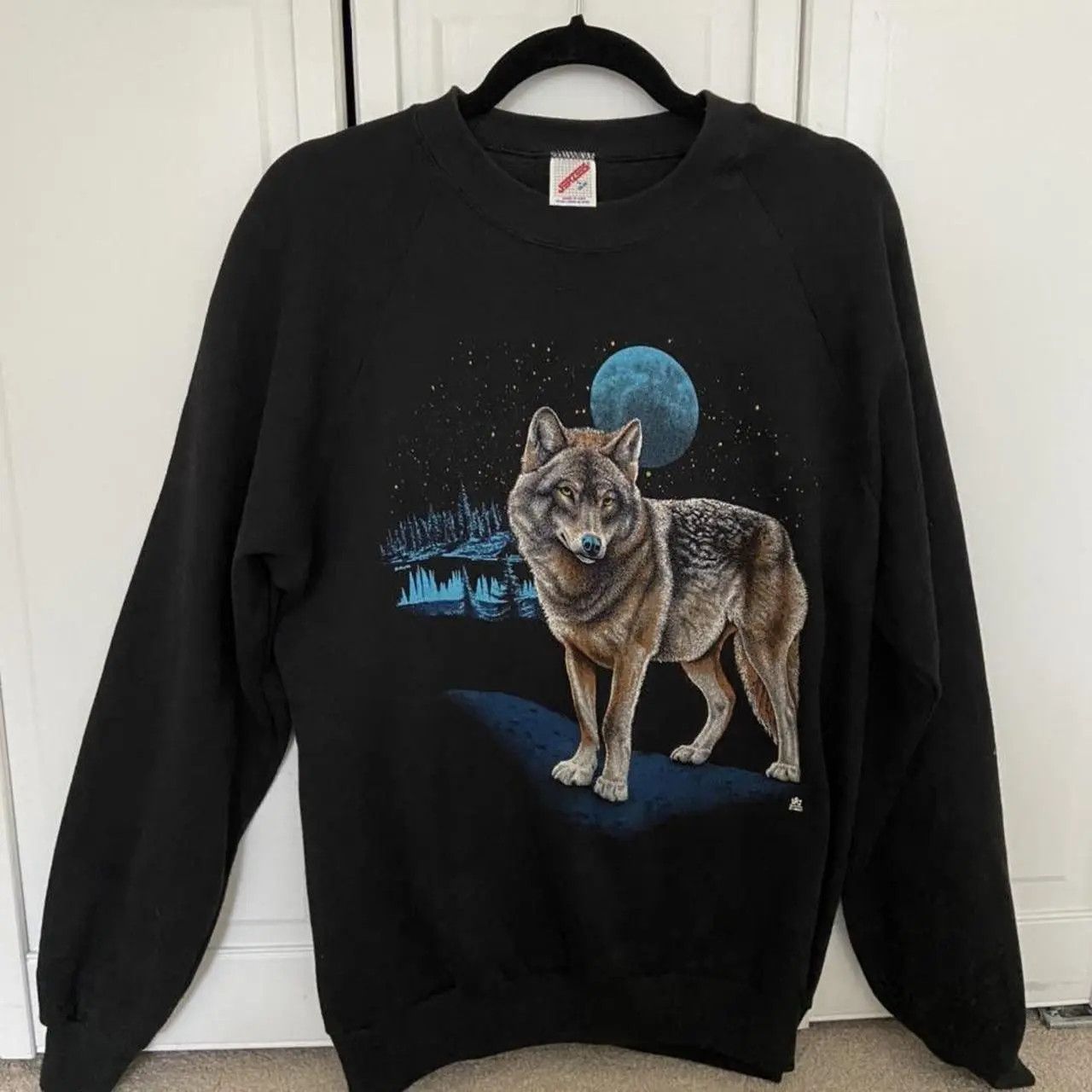 Vintage Jerzees Wolf Sweater Size US L / EU 52-54 / 3 - 1 Thumbnail