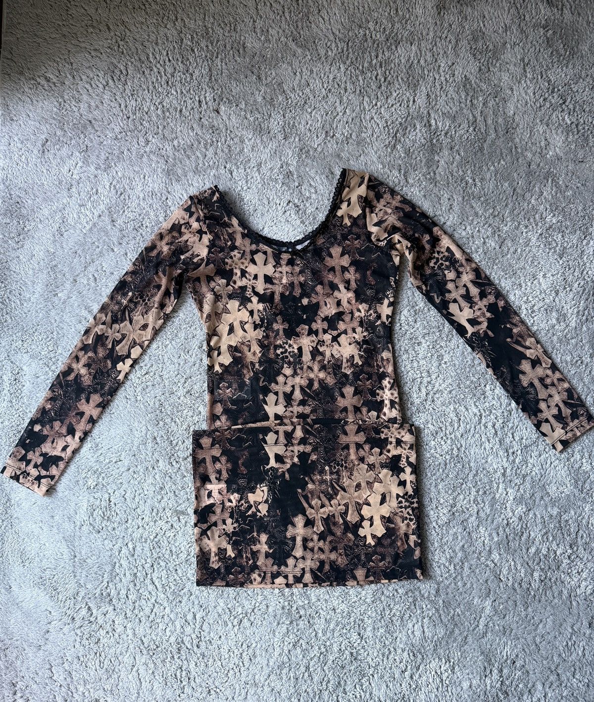 Chrome Hearts Chrome Hearts cross print mesh body & skirt Size S / US 4 / IT 40 - 3 Thumbnail