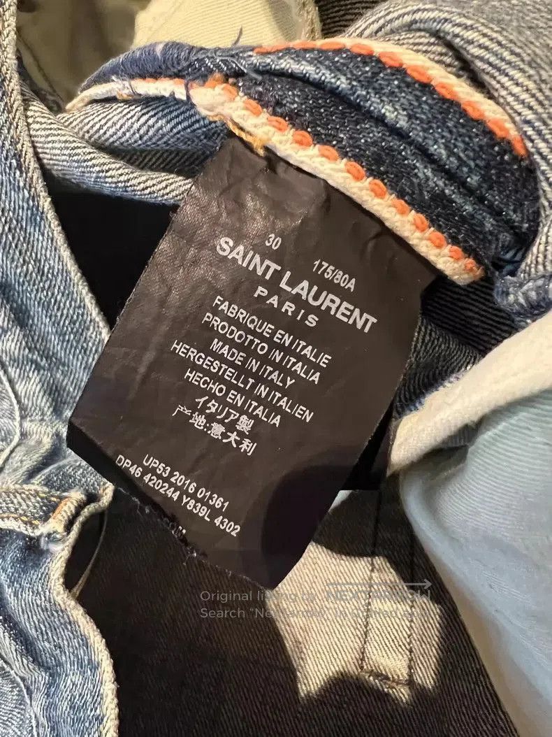 Yves Saint Laurent YSL SLP D02 Distressed Denim Jeans. Size US 27 - 4 Thumbnail