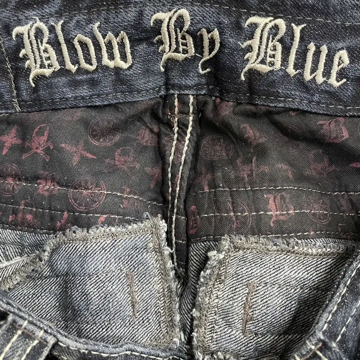 Hysteric Glamour × Shellac Japan Blow By Blue Crowd Of Lightning Denim With Velvet Belt Size US 28 / EU 44 - 14 Thumbnail