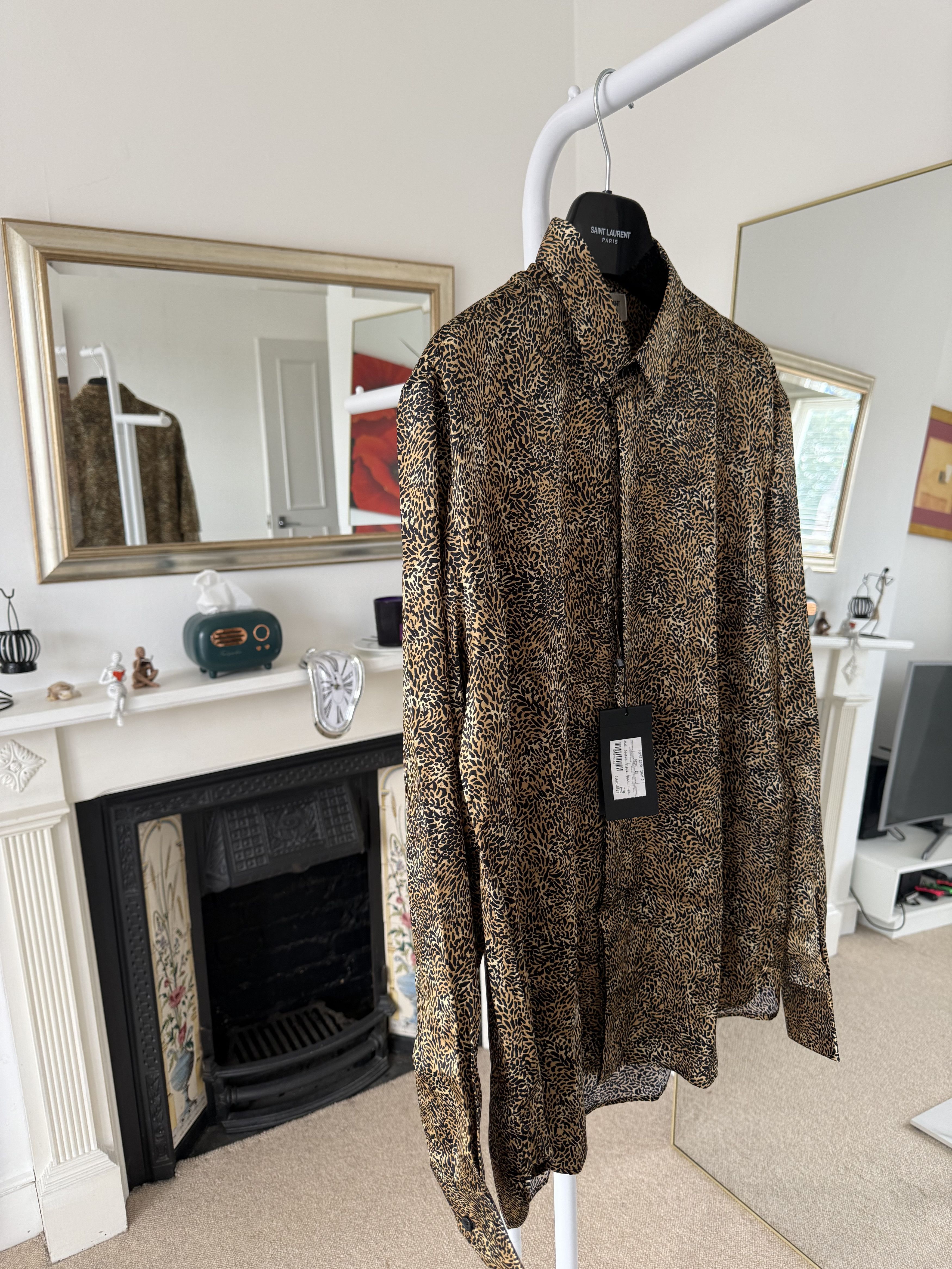 Saint Laurent Paris Saint Laurent Silk Leopard Shirt Size US M / EU 48-50 / 2 - 3 Thumbnail