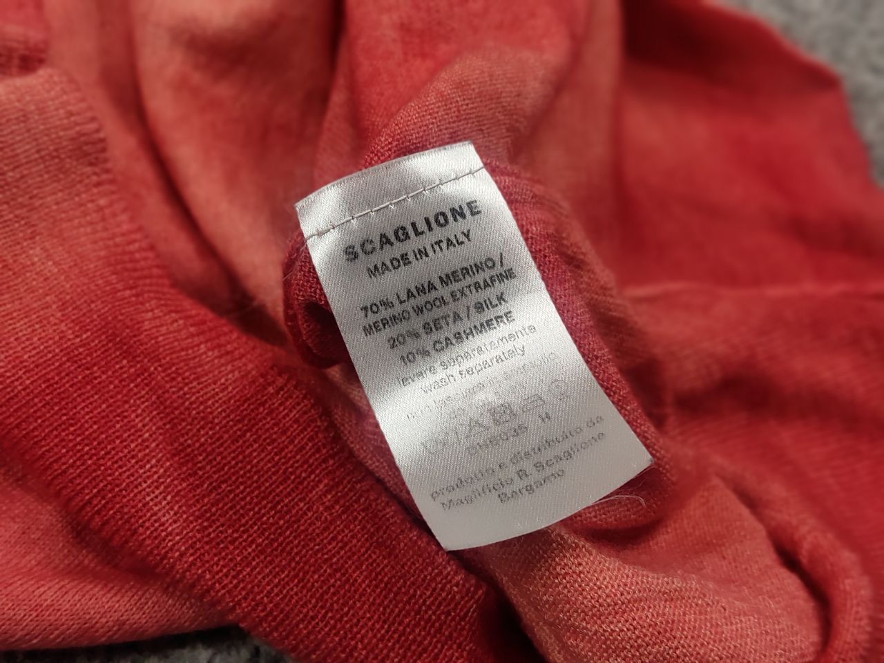 Designer Scaglione Design merino x cashmere garment dyed red sweater Size M / US 6-8 / IT 42-44 - 13 Thumbnail