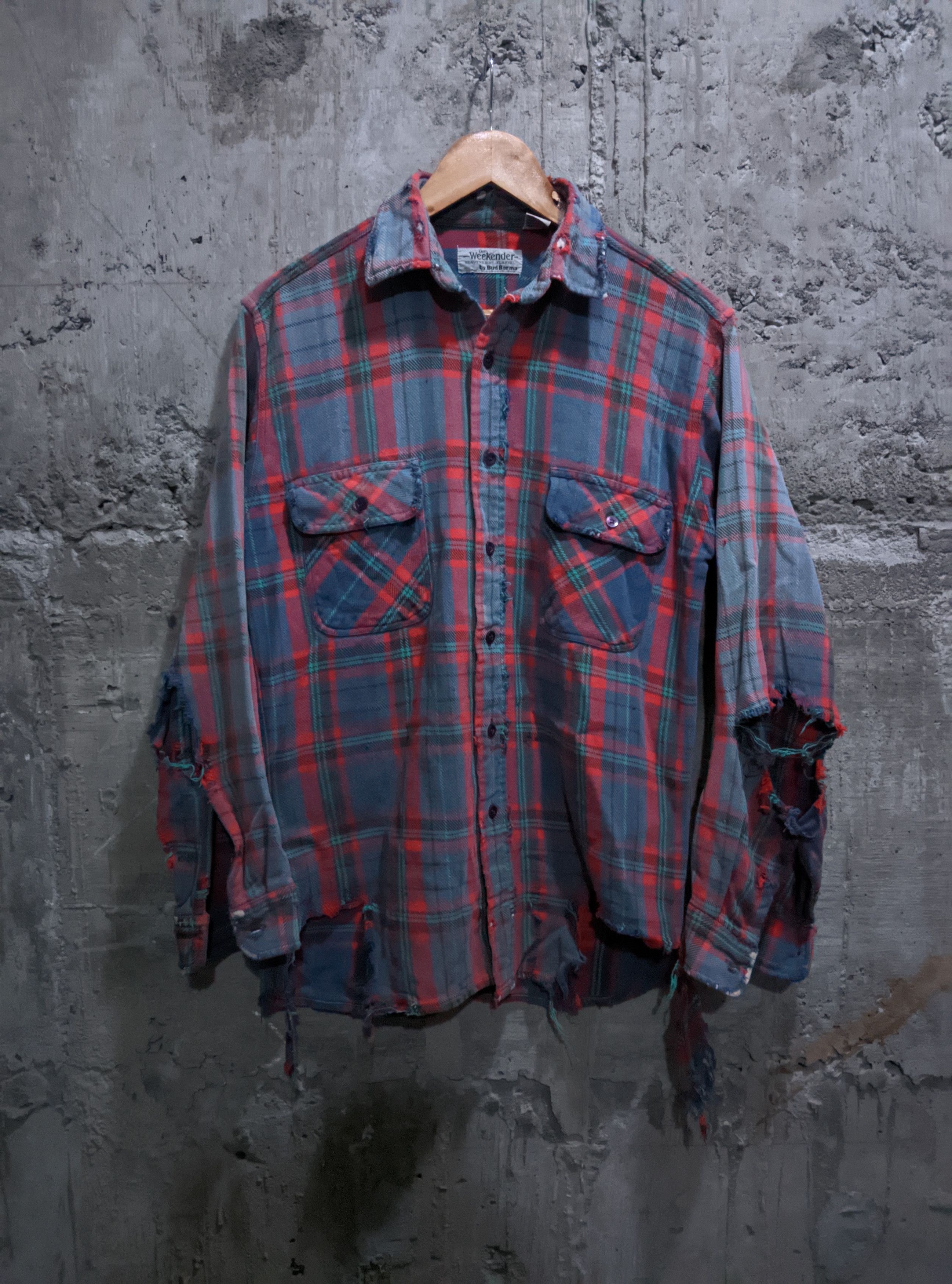 Vintage Vintage 70s thrashed flannel distressed sun faded erd Size US M / EU 48-50 / 2 - 1 Thumbnail