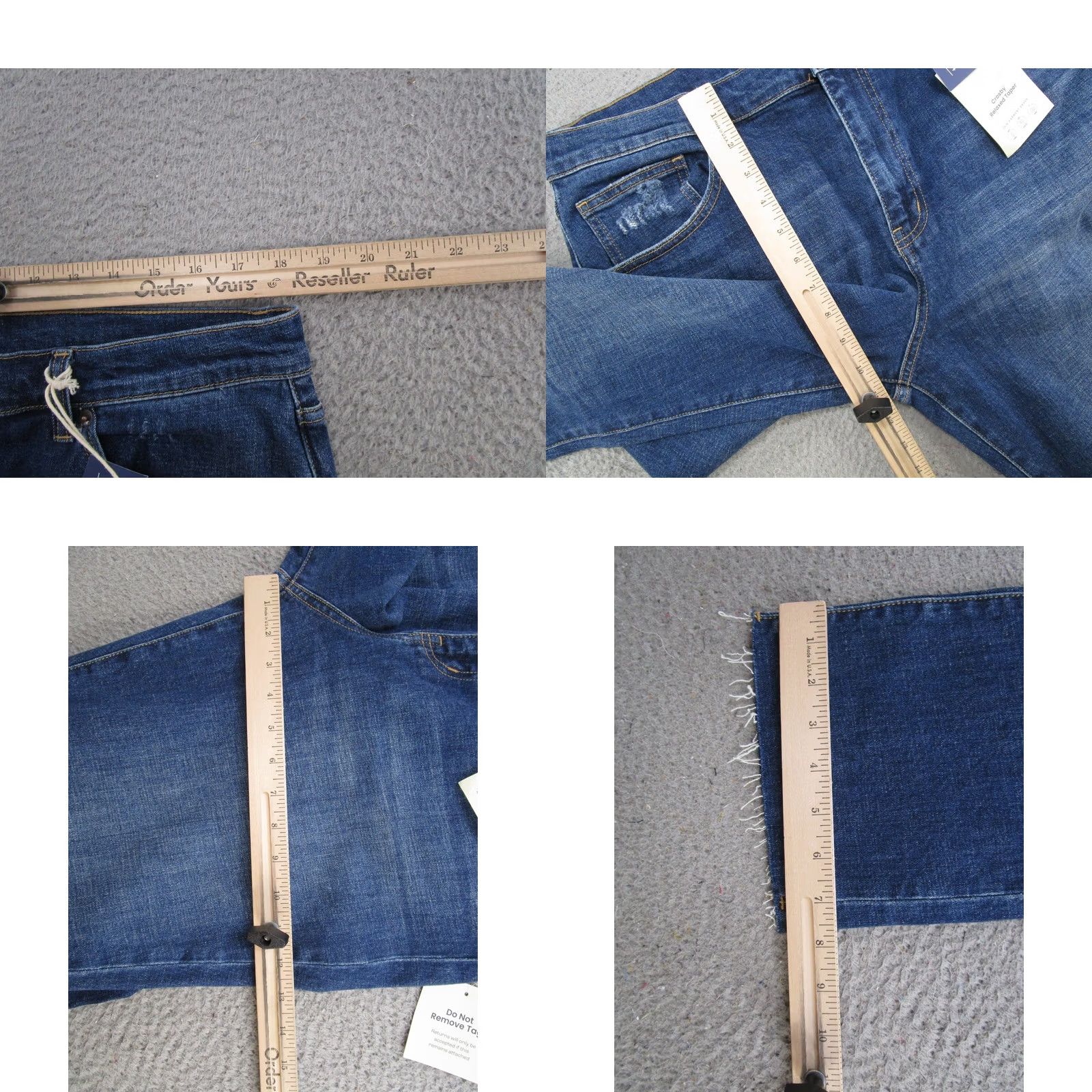 Olive Oliver Jeans Womens 34 Blue Crosby Relaxed Taper Stretch Frayed Casual Denim 5-Pocket Style Mens Women Boys Girls Size 24" / US 00 / IT 34 - 8 Thumbnail