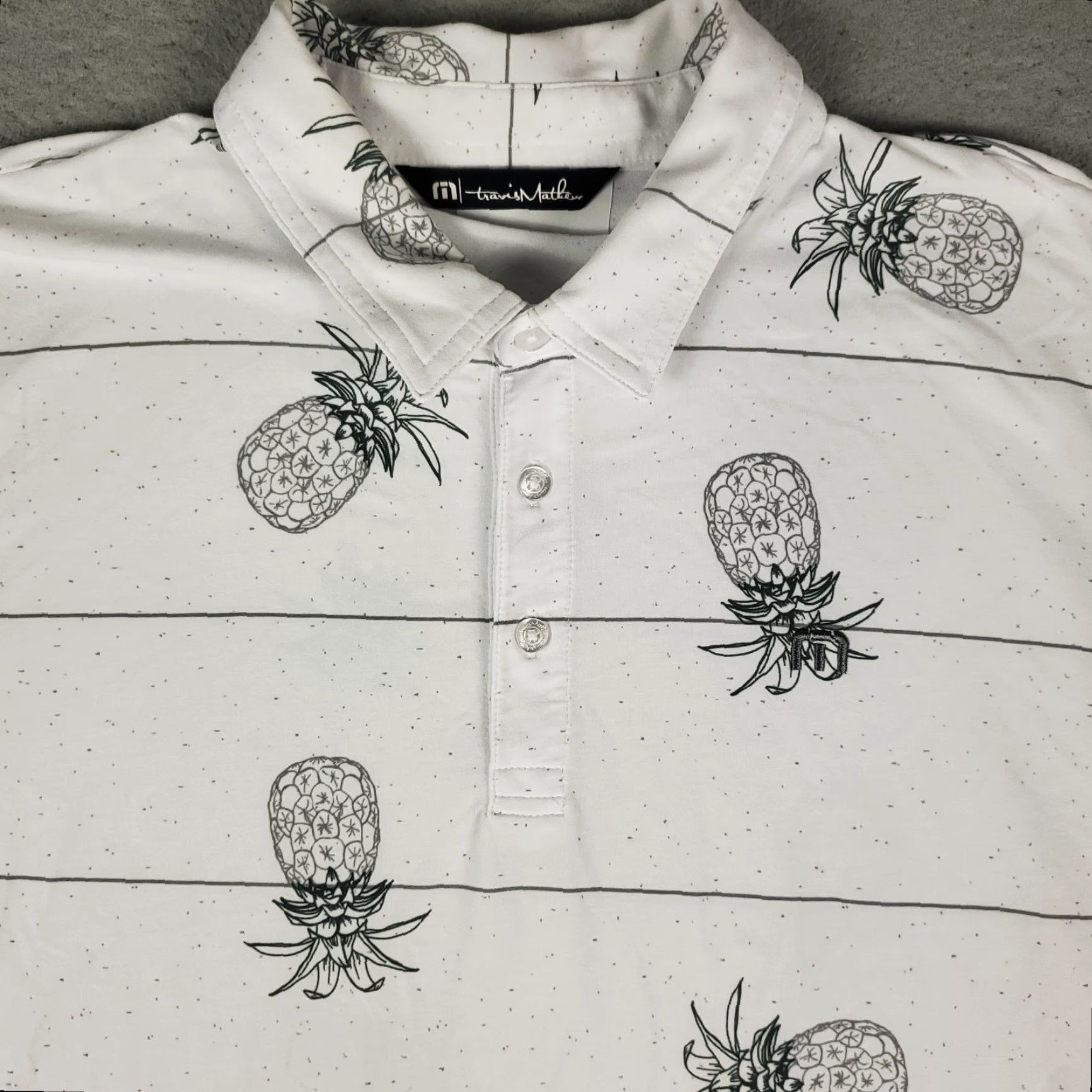 TravisMathew Travis Mathew Polo Shirt Mens L White Pineapple Fort Lauderdale Golf Shirt Size US L / EU 52-54 / 3 - 2 Thumbnail