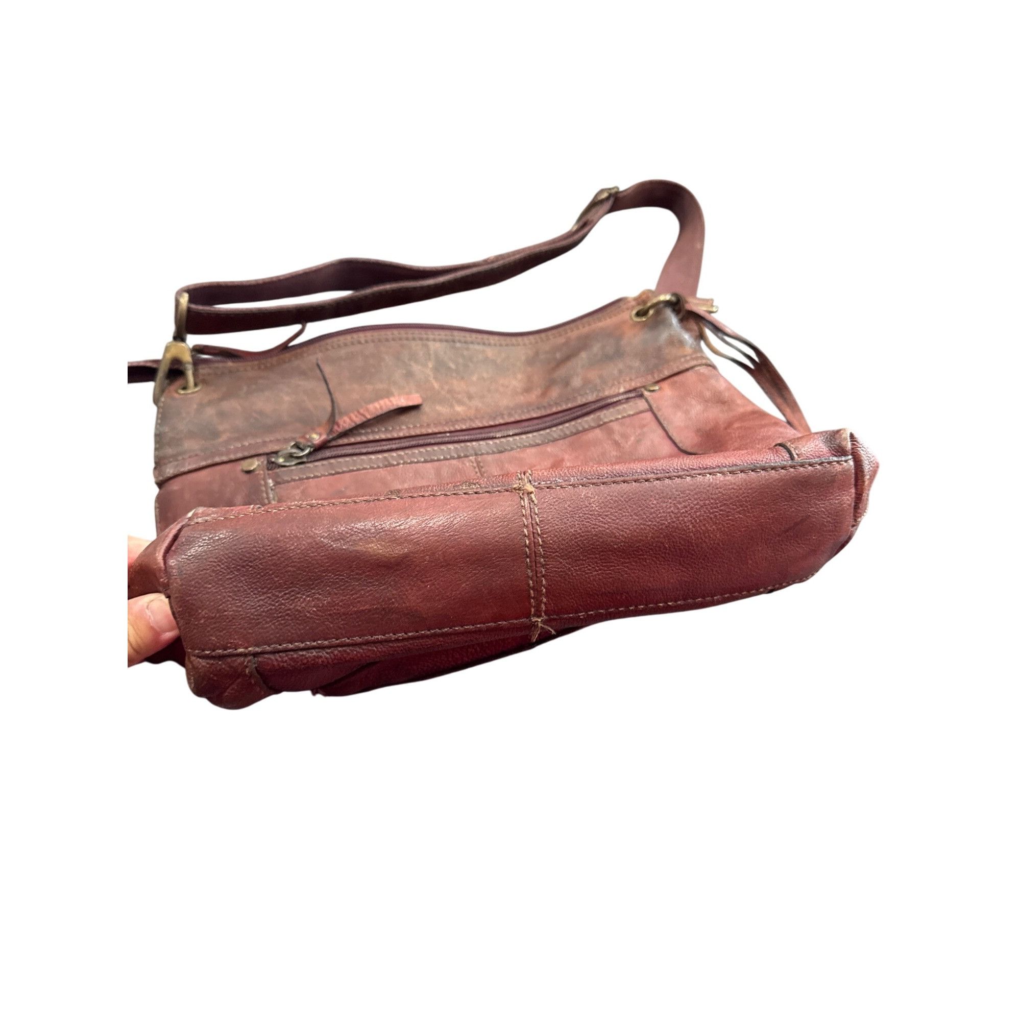 Fossil Fossil Womens Brown Leather Vintage Crossbody Handbag SKU 86 Size ONE SIZE - 12 Thumbnail