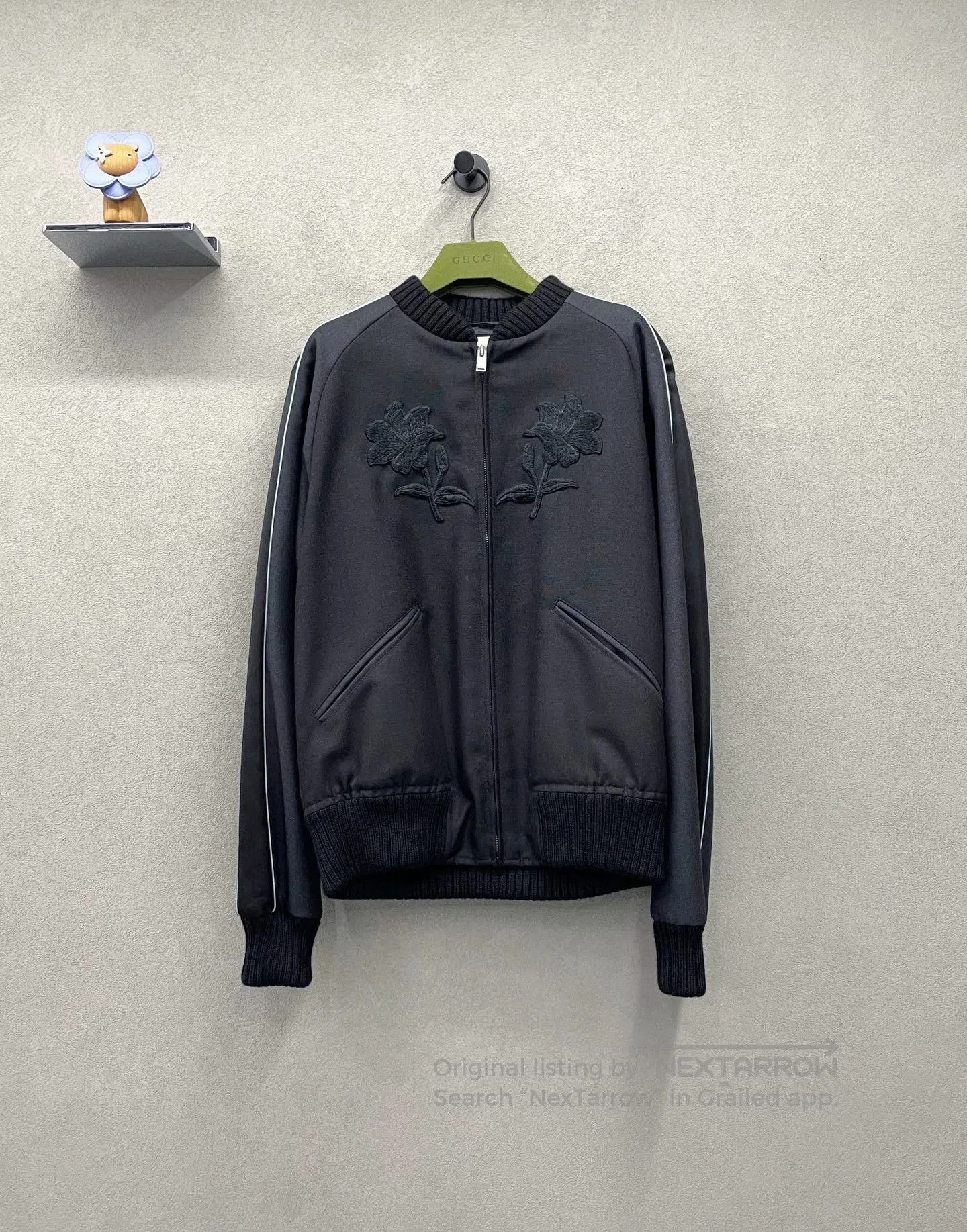 Gucci black embroidered bomber jacket by Gucci. Size US M / EU 48-50 / 2 - 1 Thumbnail