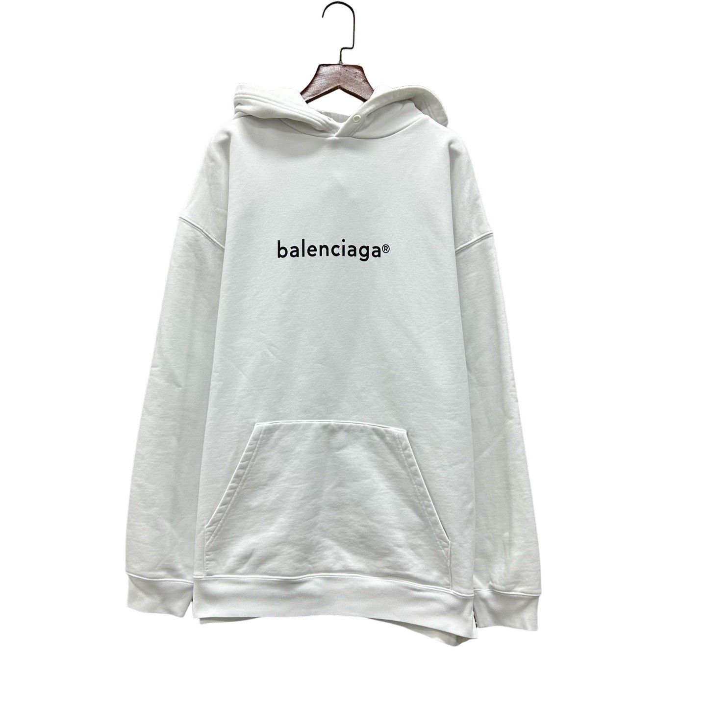 Balenciaga Balenciaga White Logo Hoodie Size M Size US M / EU 48-50 / 2 - 1 Thumbnail