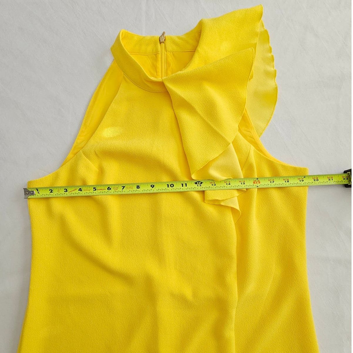 Trina Turk TRINA TURK Yellow Halter Ruffle Neck Knee Length Dress 10 Size L / US 10 / IT 46 - 6 Thumbnail