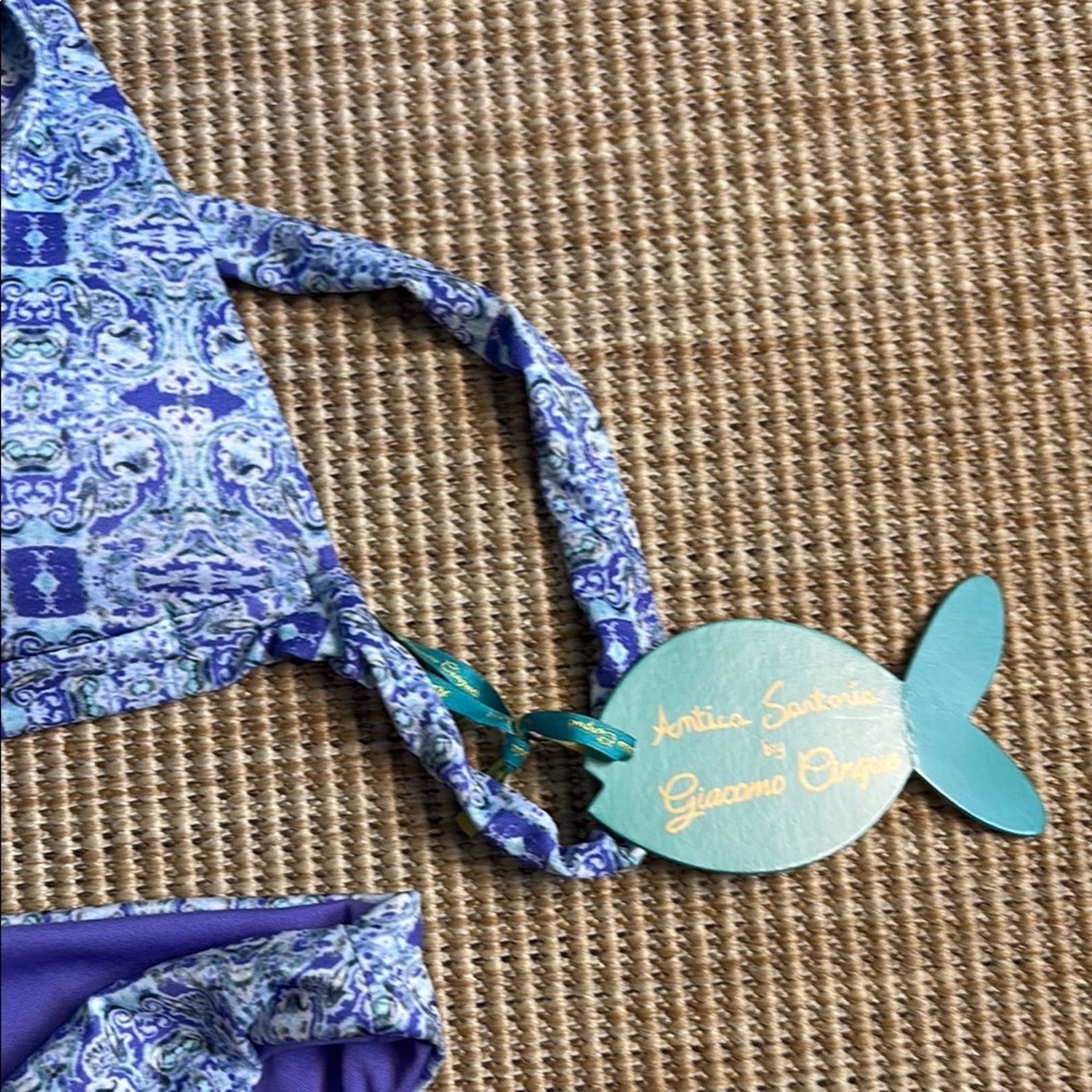 Other NWT Antica Sartoria Positano Purple Blue Patterned Bikini M Size ONE SIZE - 4 Thumbnail