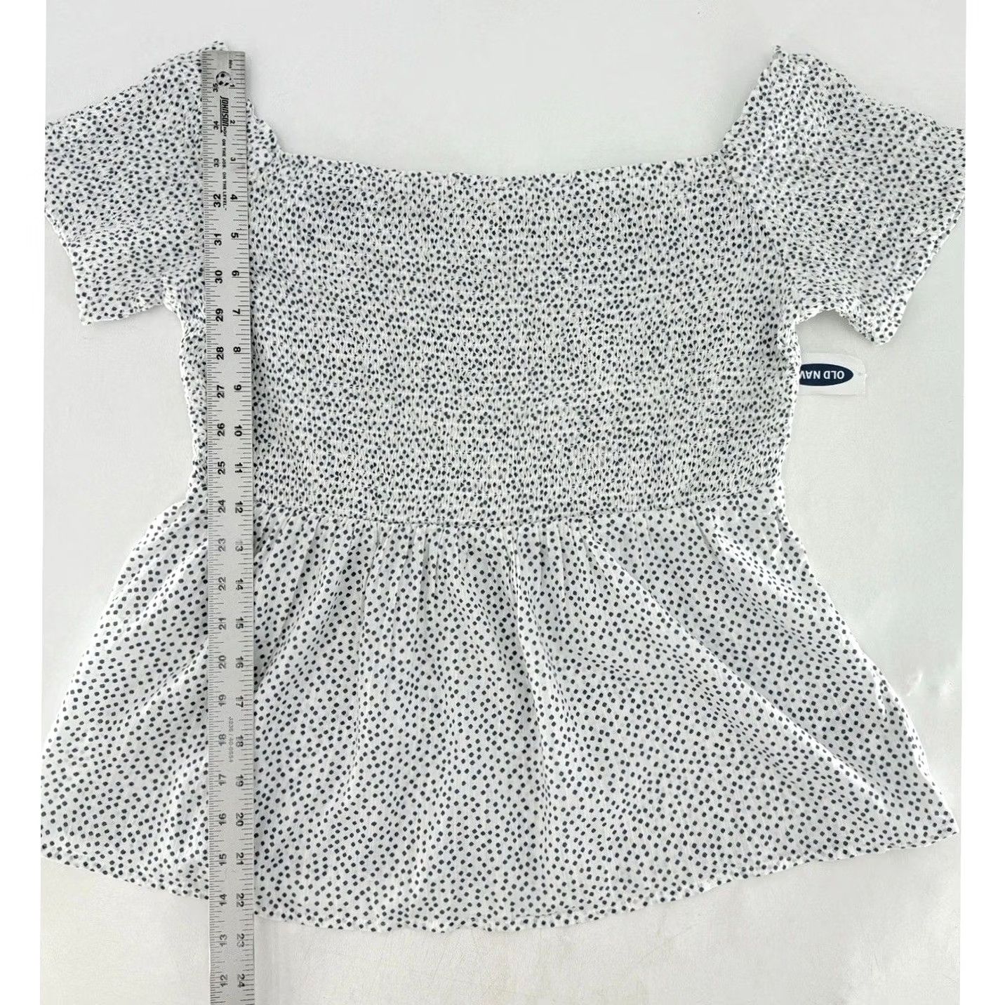 Old Navy NWT Old Navy Polka Dot Blouse Top Sz L Off The Shoulder Spotted Peplum Cottage Size L / US 10 / IT 46 - 6 Thumbnail